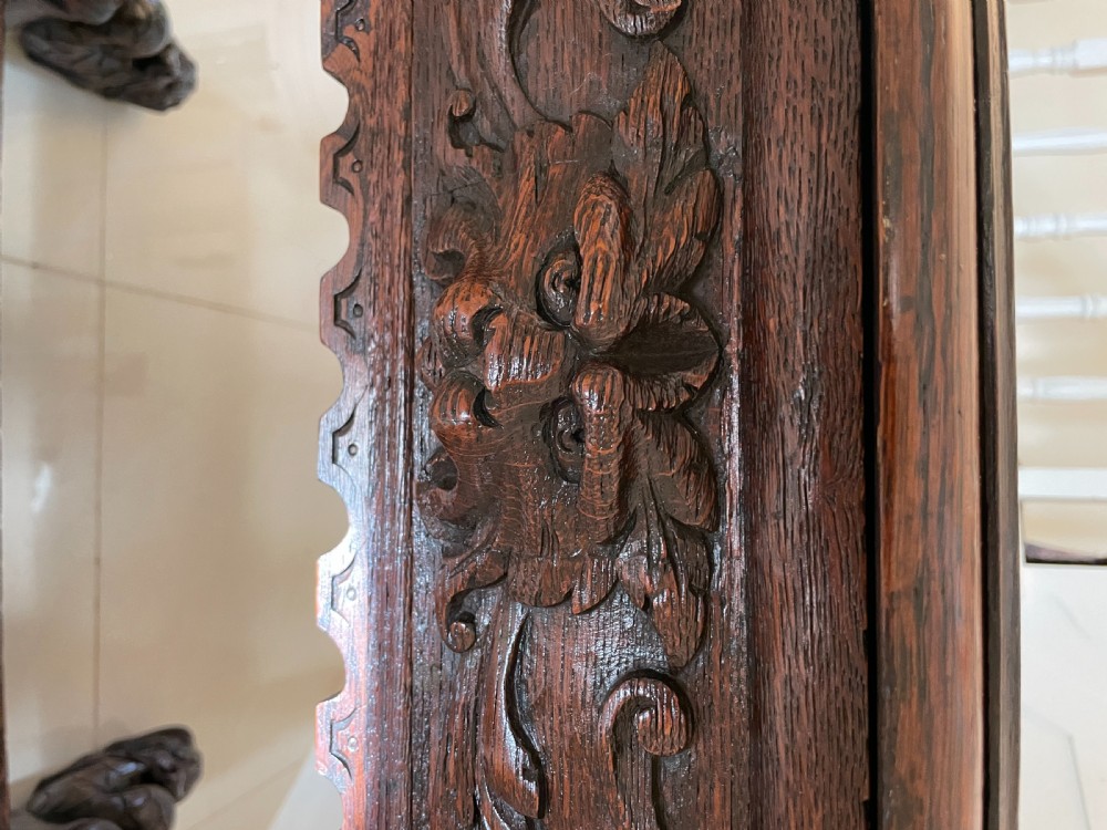 Antique Victorian Quality Carved Oak Freestanding Centre Table  View V