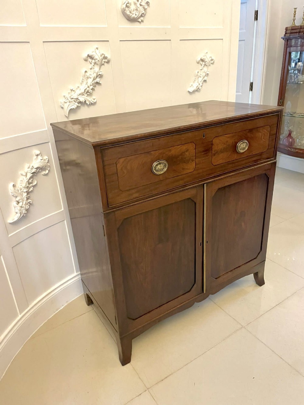 Antique George III Quality Figured Mahogany Secretaire Desk