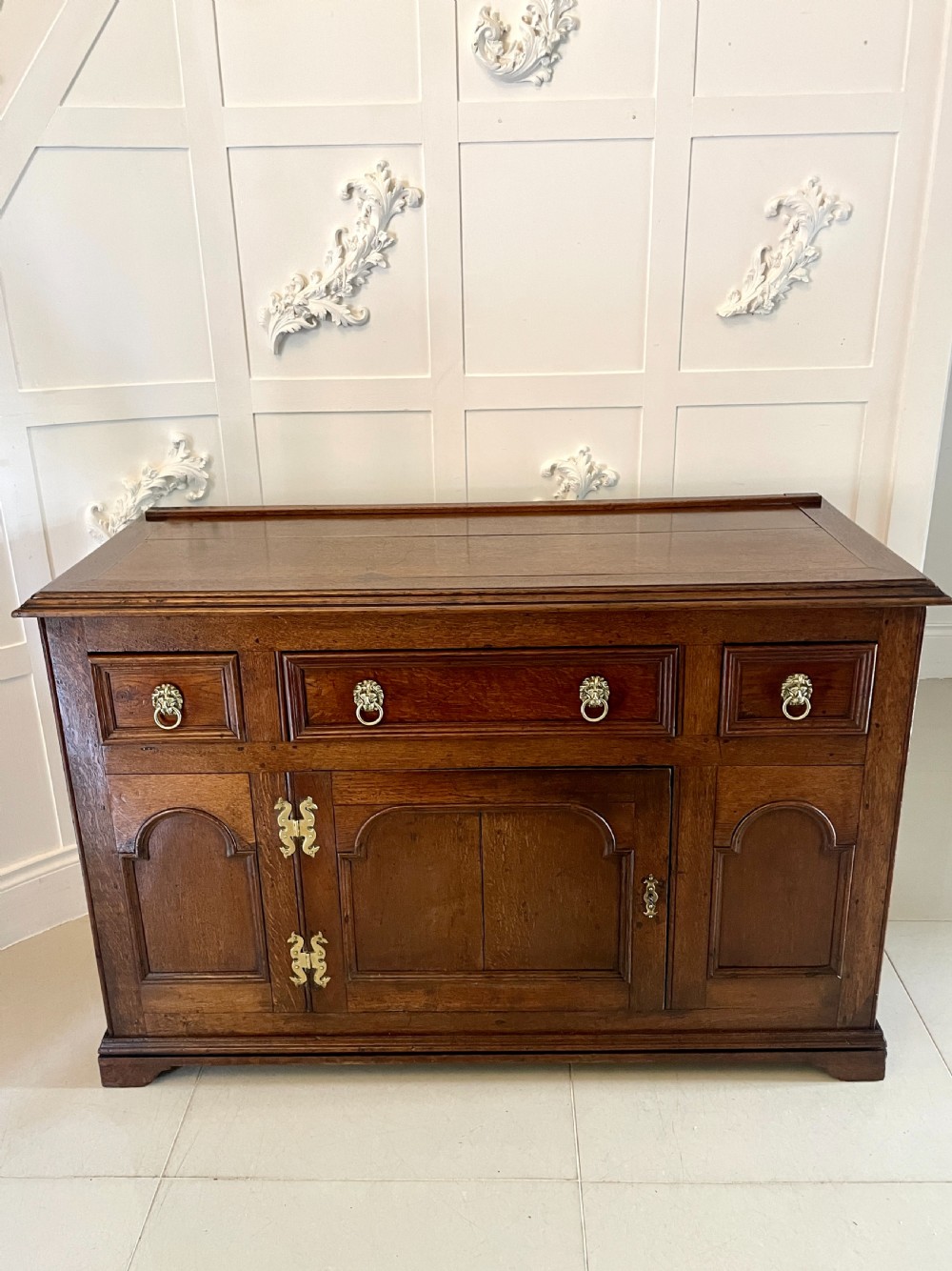 Unusual Antique George III Quality Oak Dresser Base