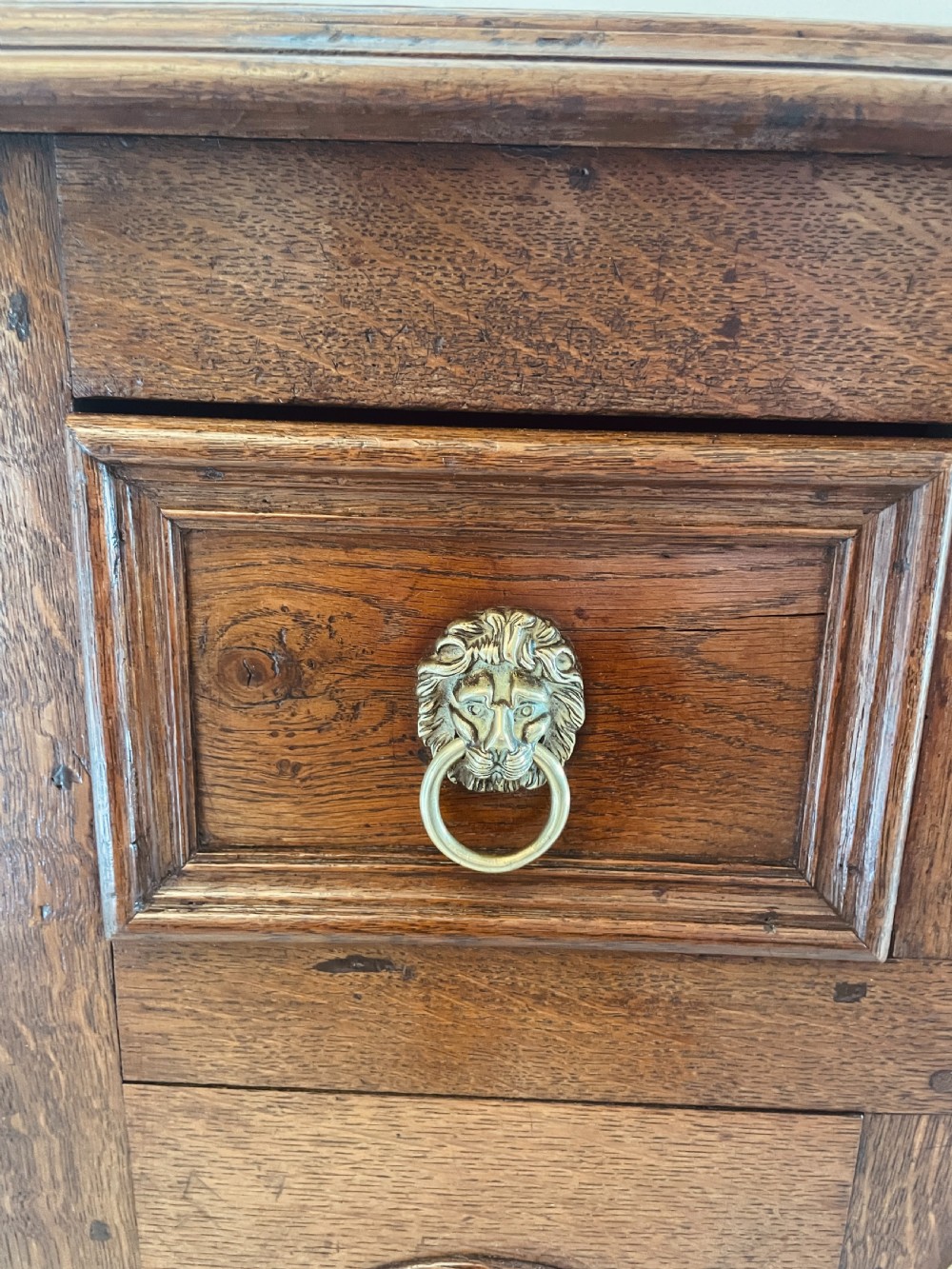 Unusual Antique George III Quality Oak Dresser Base View X