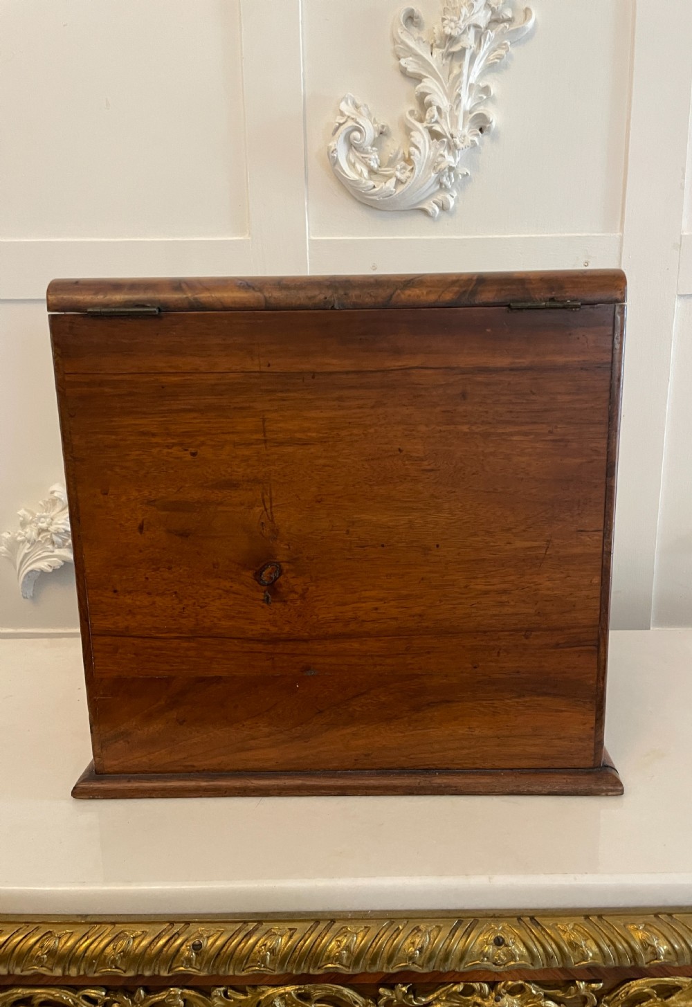 Antique Victorian Burr Walnut Stationery Box    View II