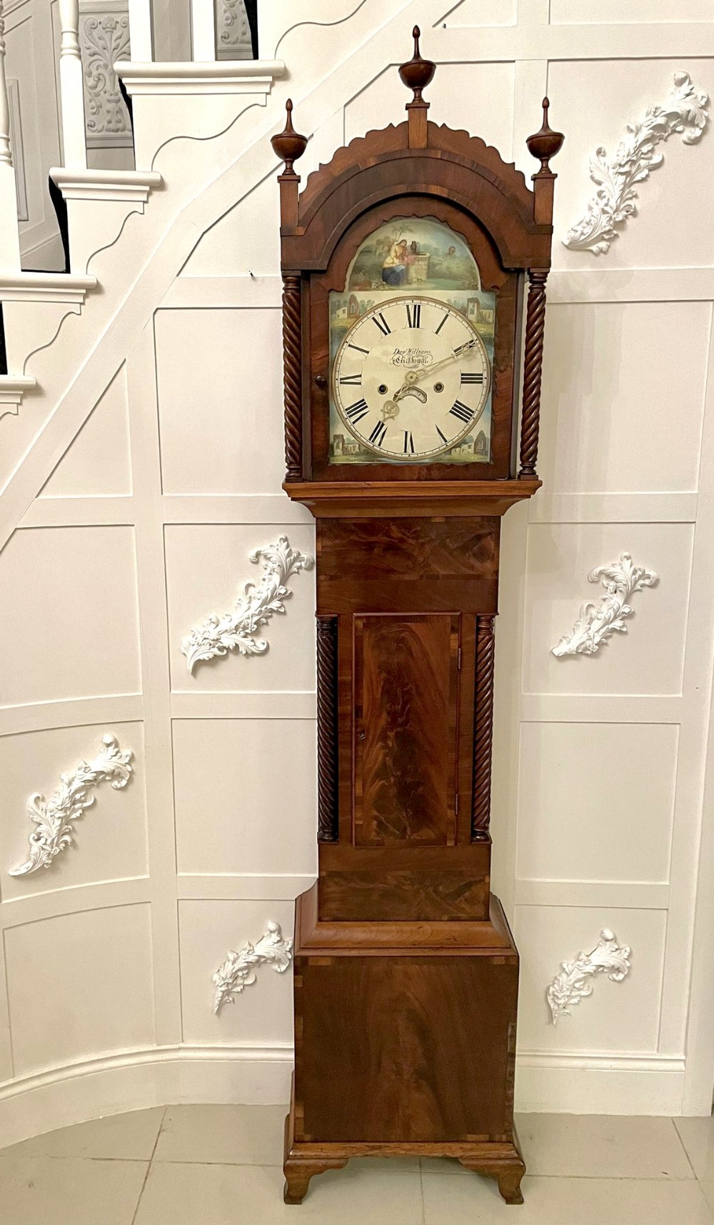 Antique George III Quality Mahogany Longcase Clock by Dan Williams, Crickhowell
