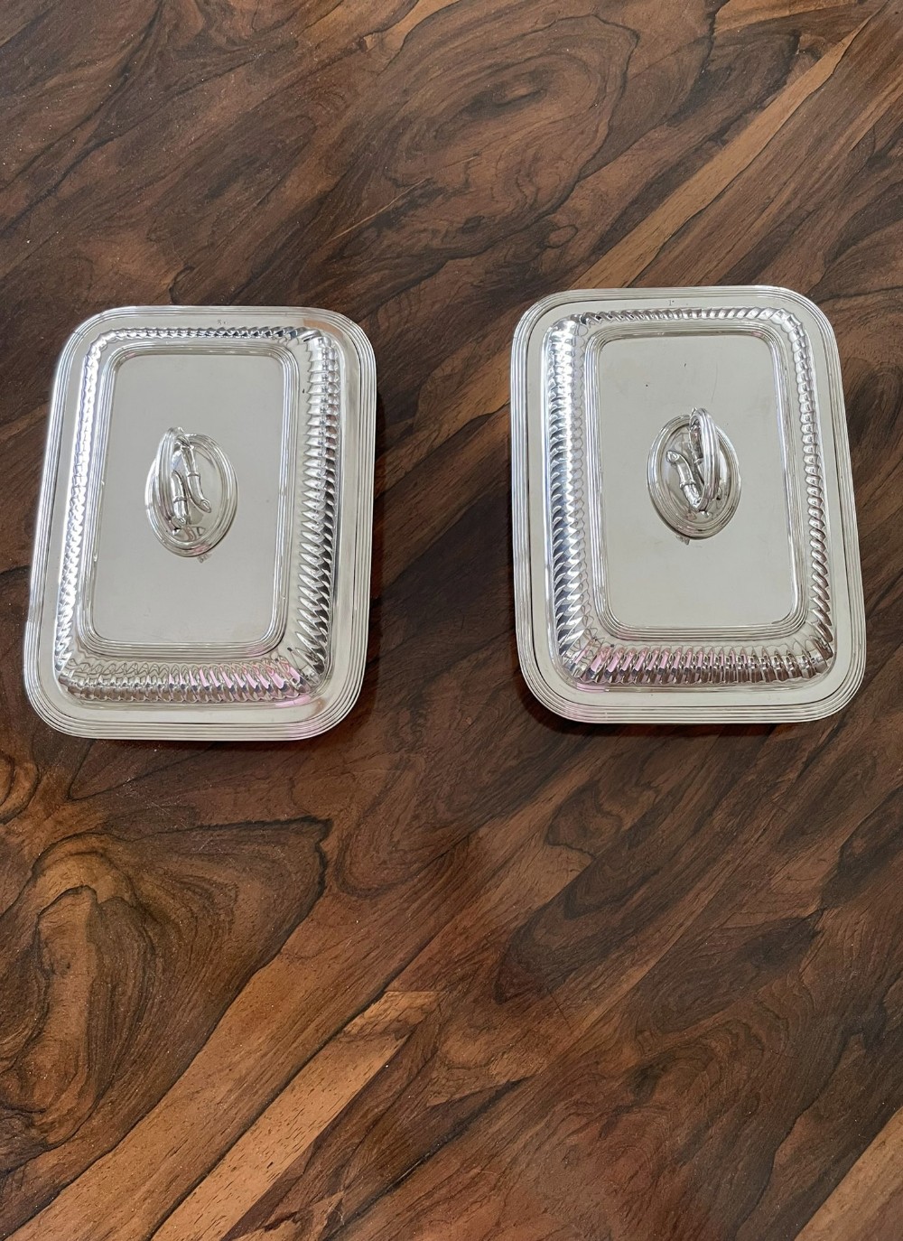 Pair of Quality Antique Victorian Silver Plated Entrée Dishes 