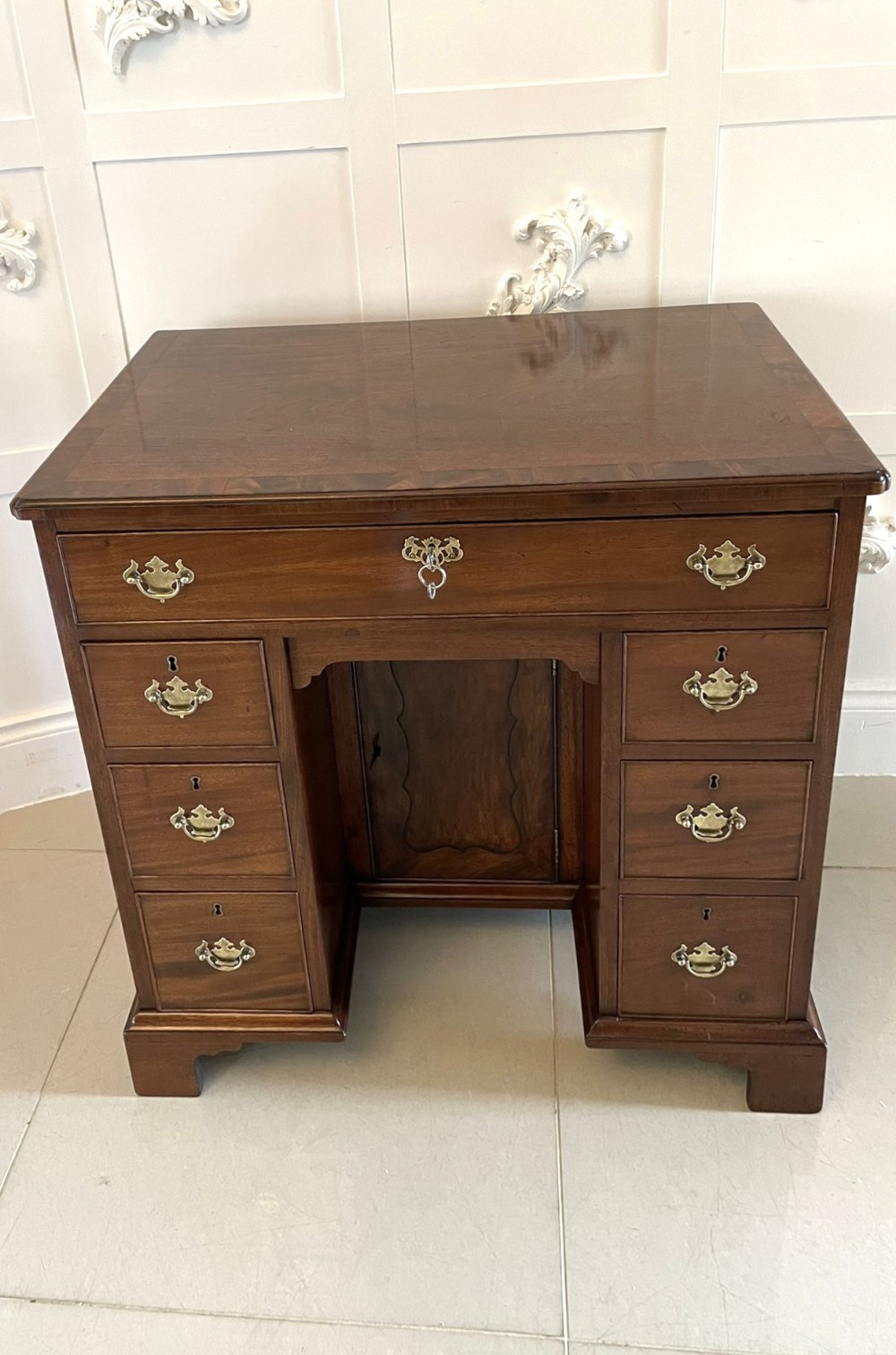Antique George III Quality Mahogany Knee Hole Desk 