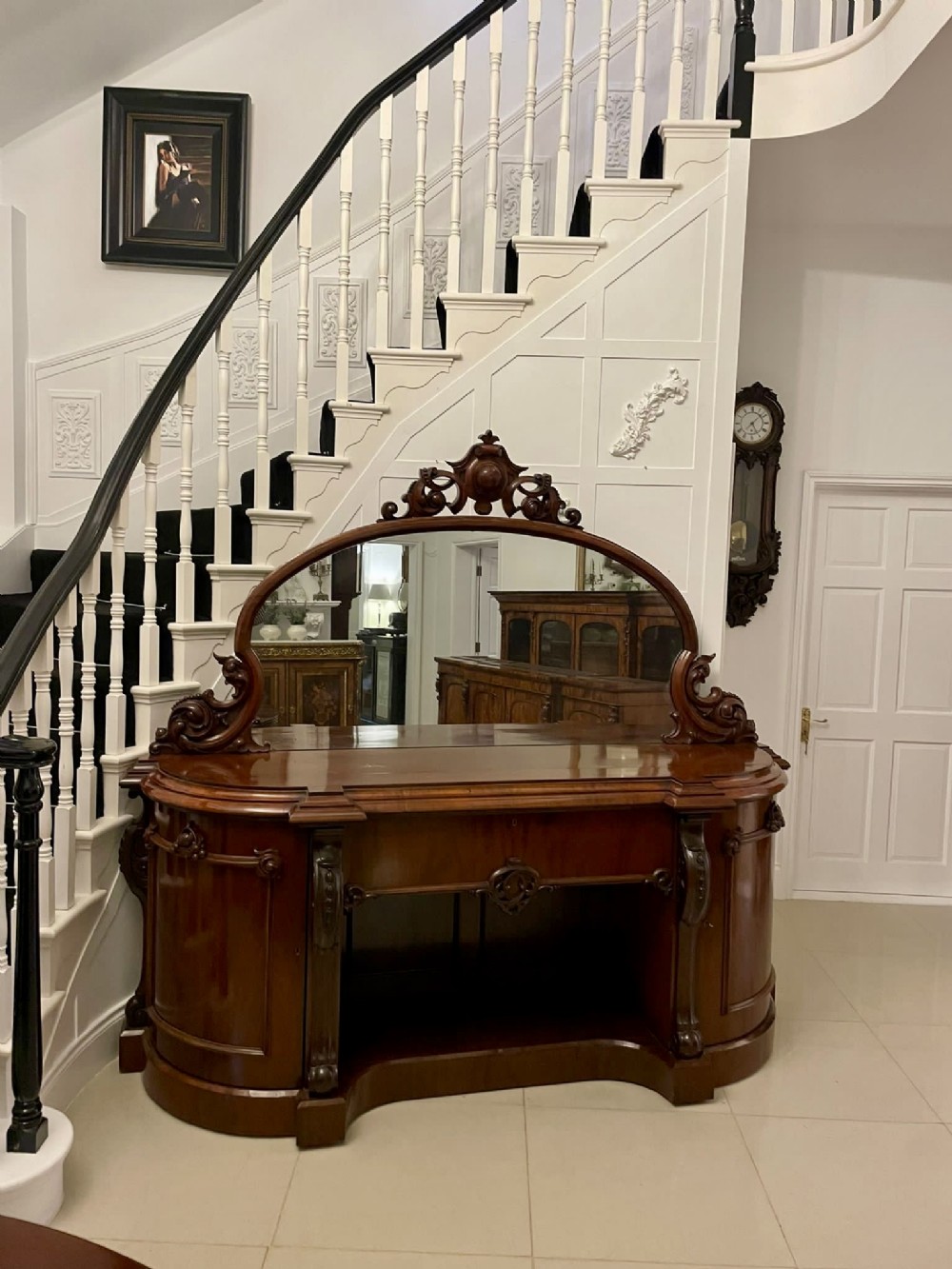 Outstanding Quality Antique Victorian Carved Mahogany Mirror Back Sideboard 