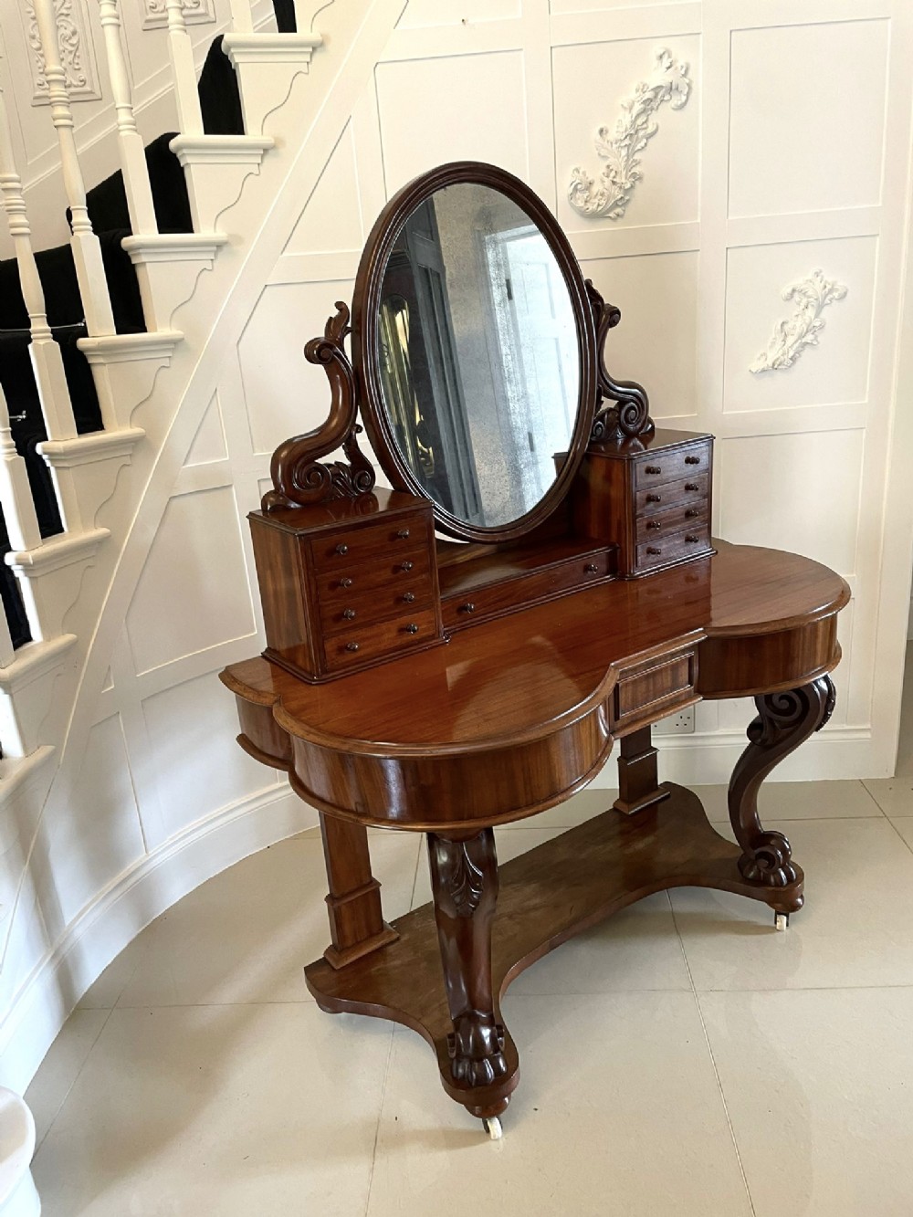 Antique Victorian Quality Mahogany Dressing Table 