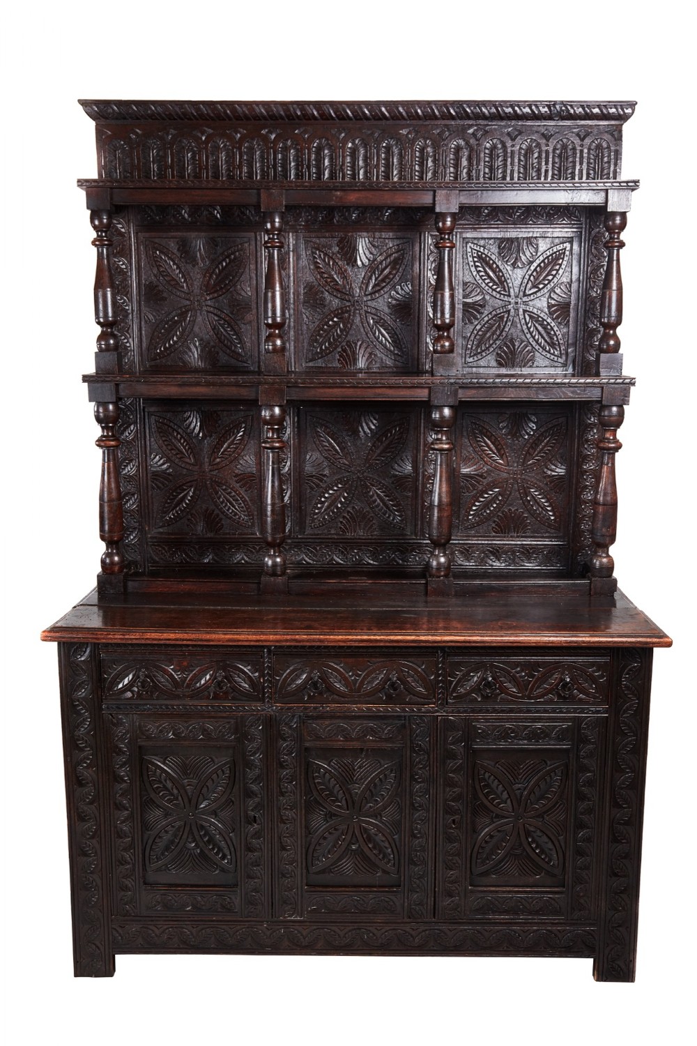 Large 18th Century Antique Carved Oak Dresser c.1740