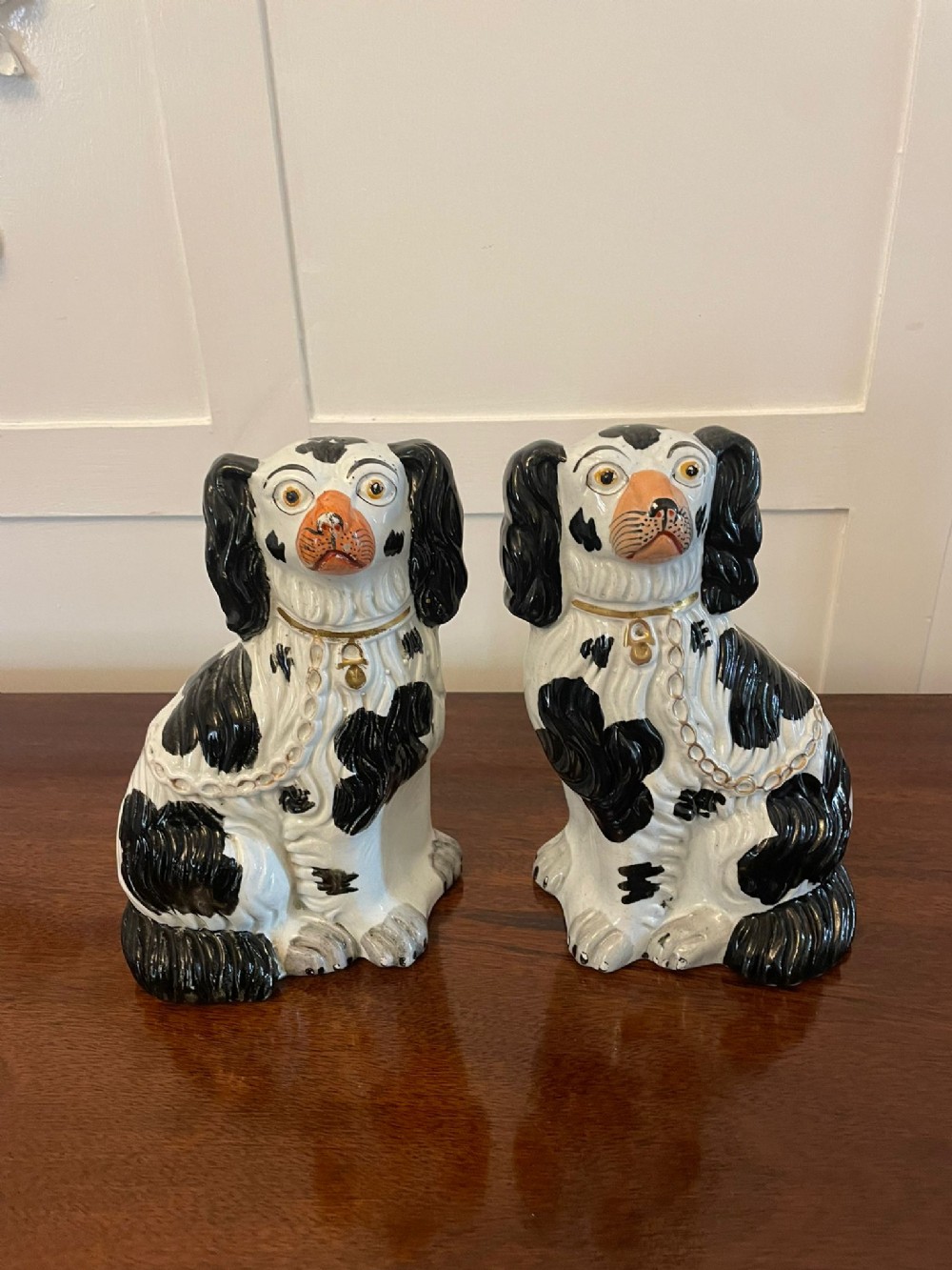 Pair of Antique Victorian Quality Staffordshire Dogs 