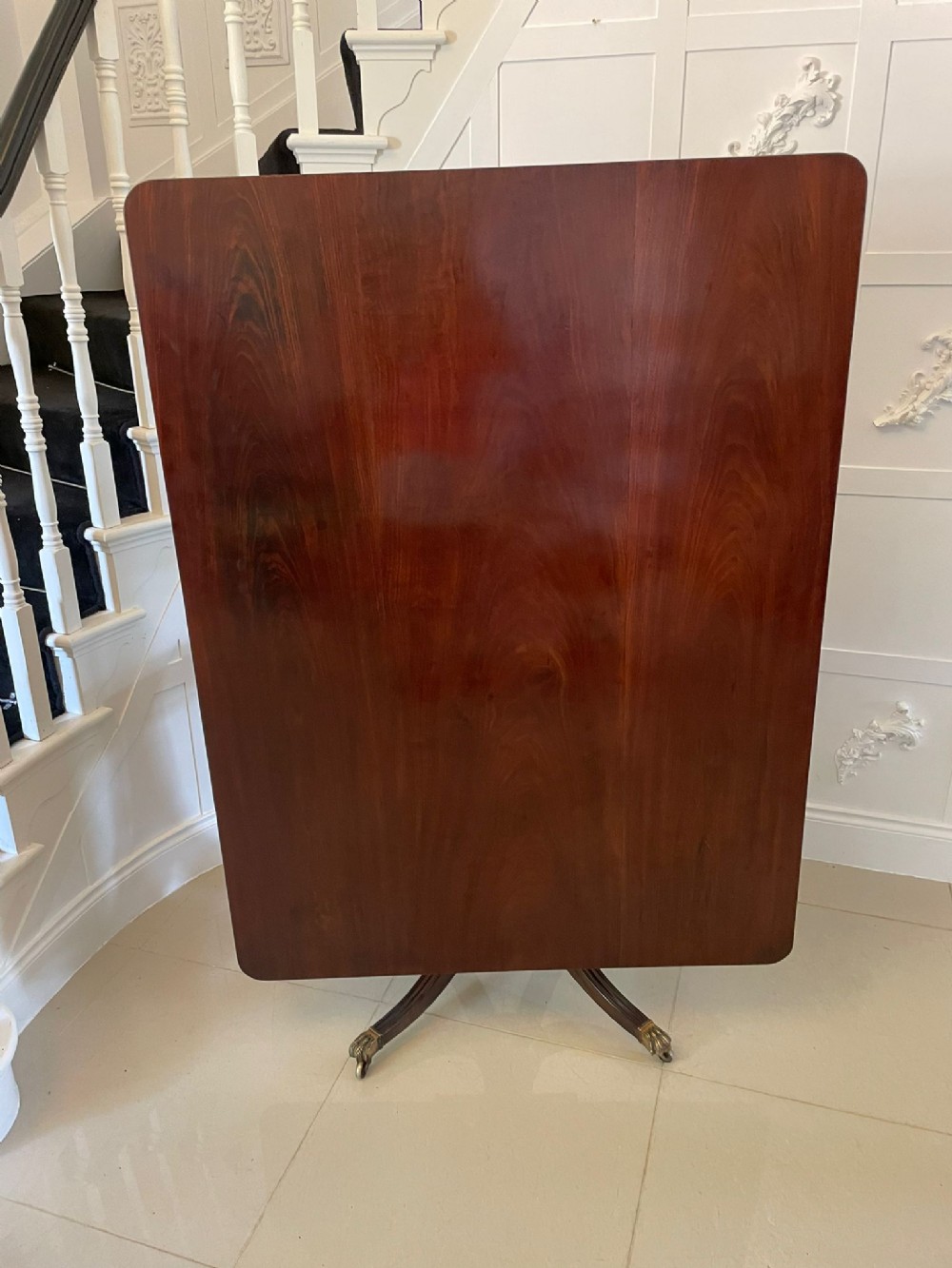 Large Antique Regency  Outstanding Quality Figured Mahogany Dining Table 