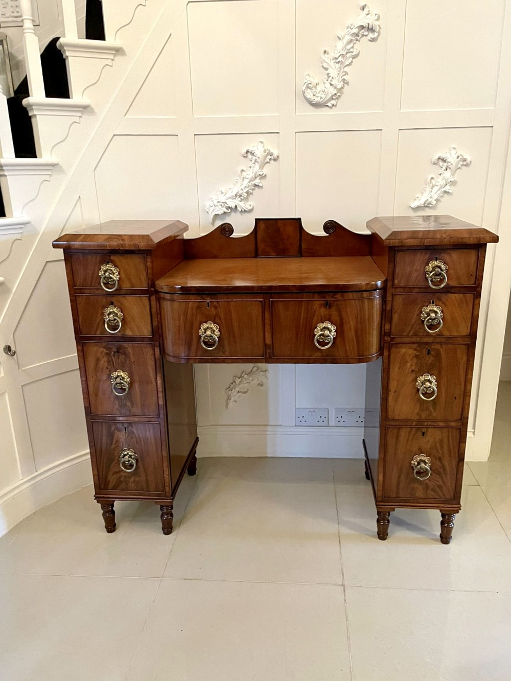 Rare Antique Regency Quality Mahogany Secretaire Sideboard 
