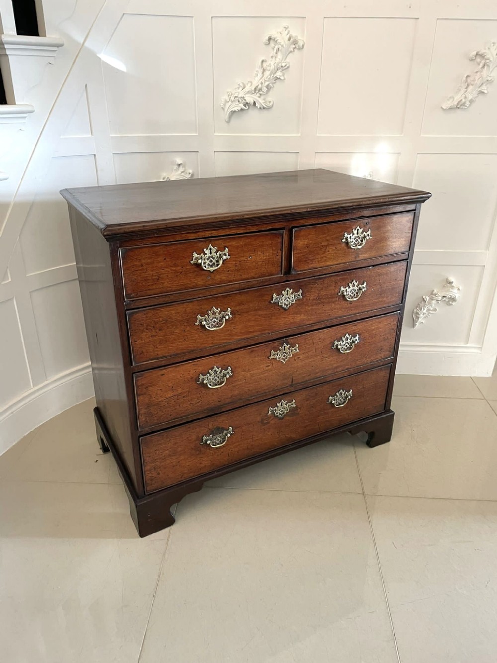Antique George III Quality Mahogany Chest of 5 Drawers 