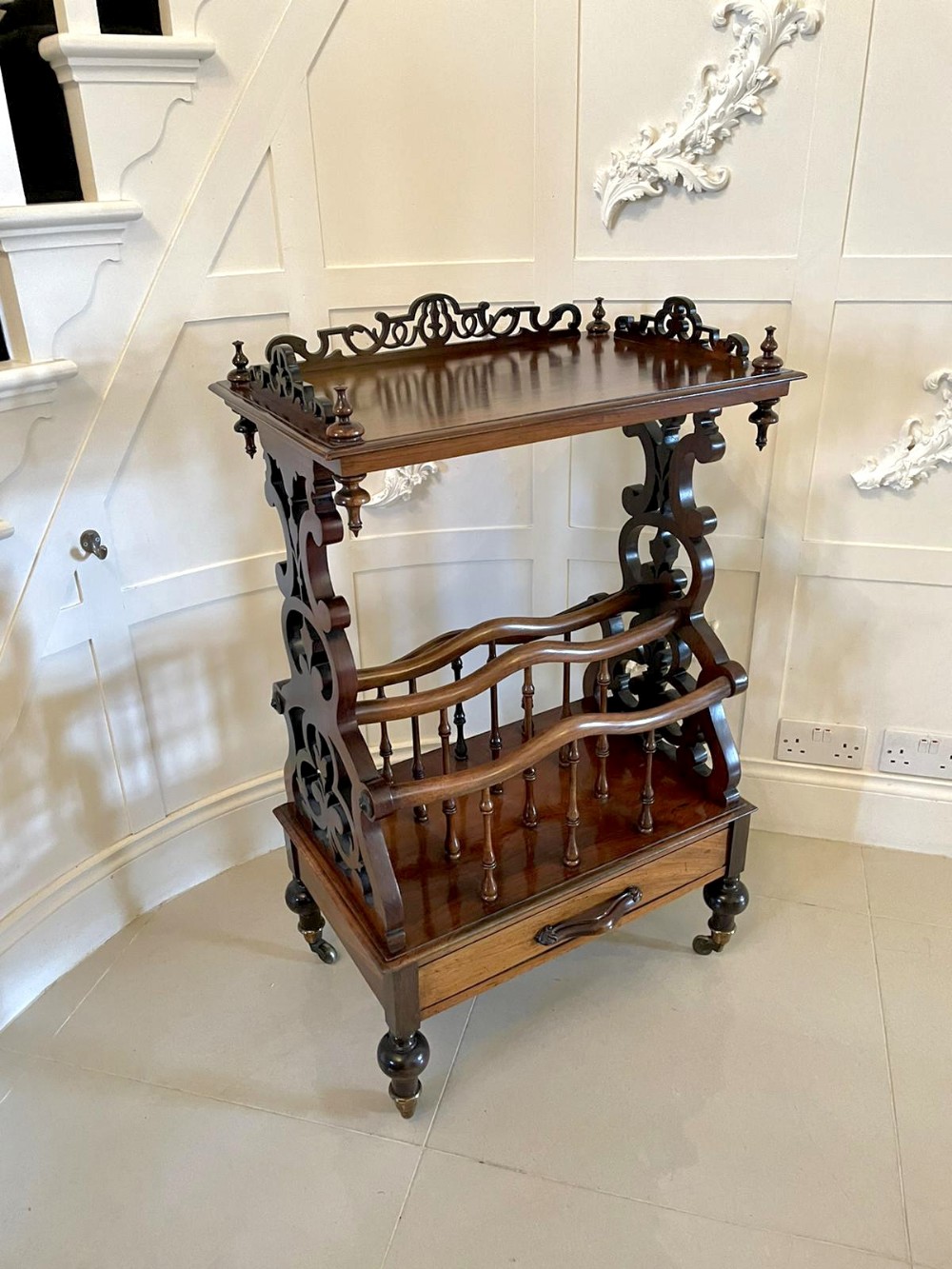 Fantastic Quality Antique Victorian Rosewood Canterbury Whatnot 
