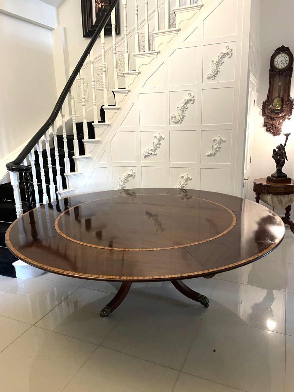 Large 12 Seater Antique Mahogany Extending Dining Table