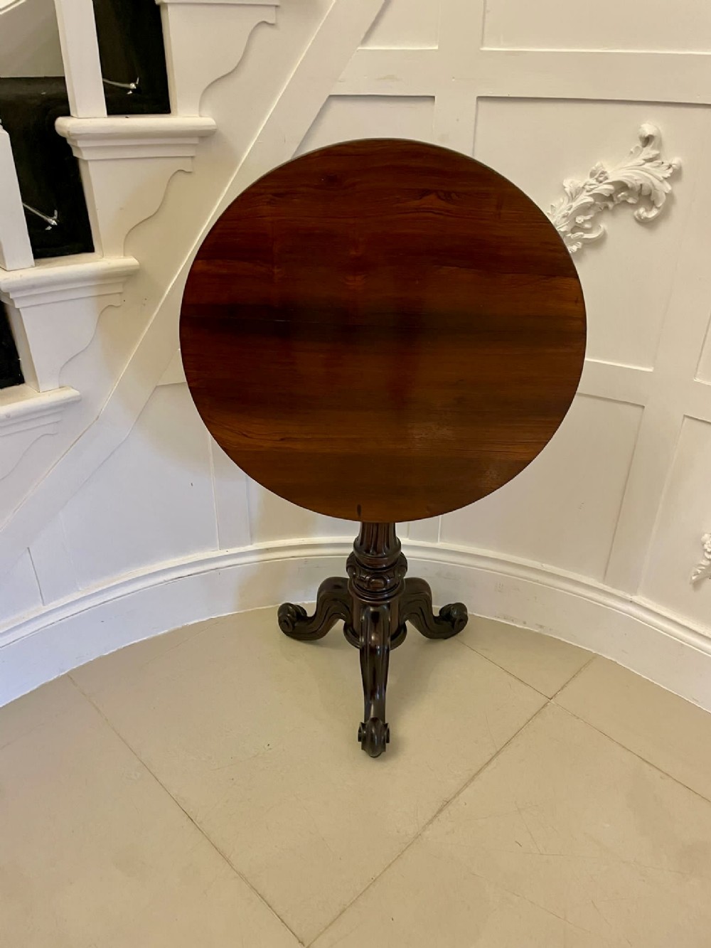 Antique Victorian Quality Rosewood Circular Lamp Table
