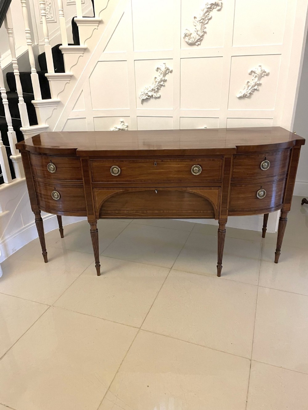  Antique 18th Century George III Quality Figured Mahogany Breakfront Sideboard 