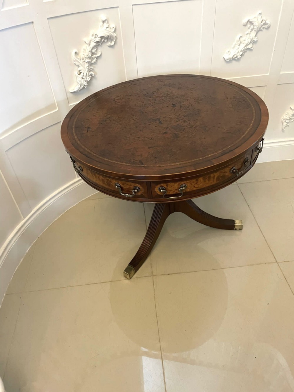 Antique Quality Mahogany Small Drum Table 