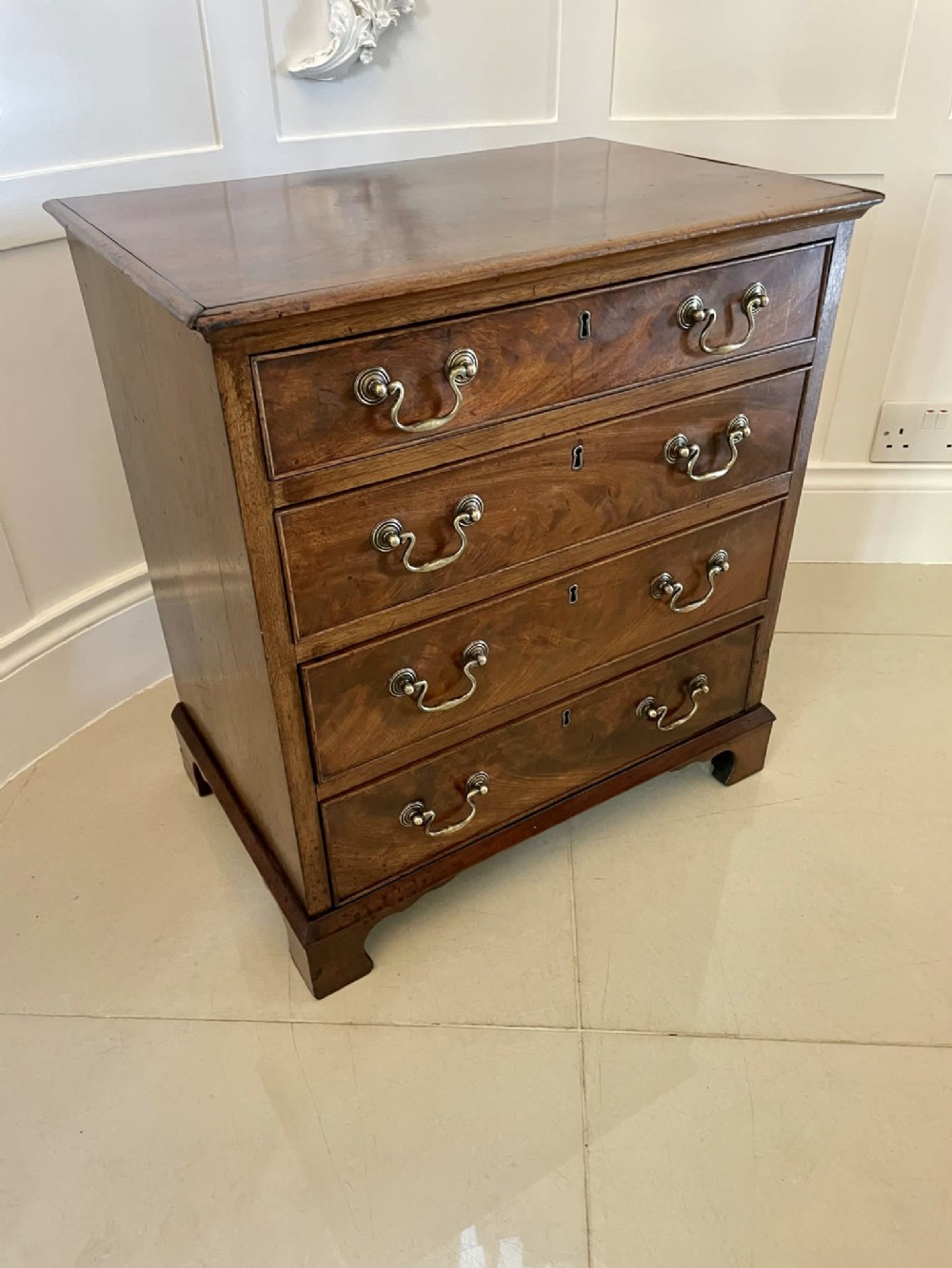 Small Antique Victorian Quality Mahogany Chest of Drawers 