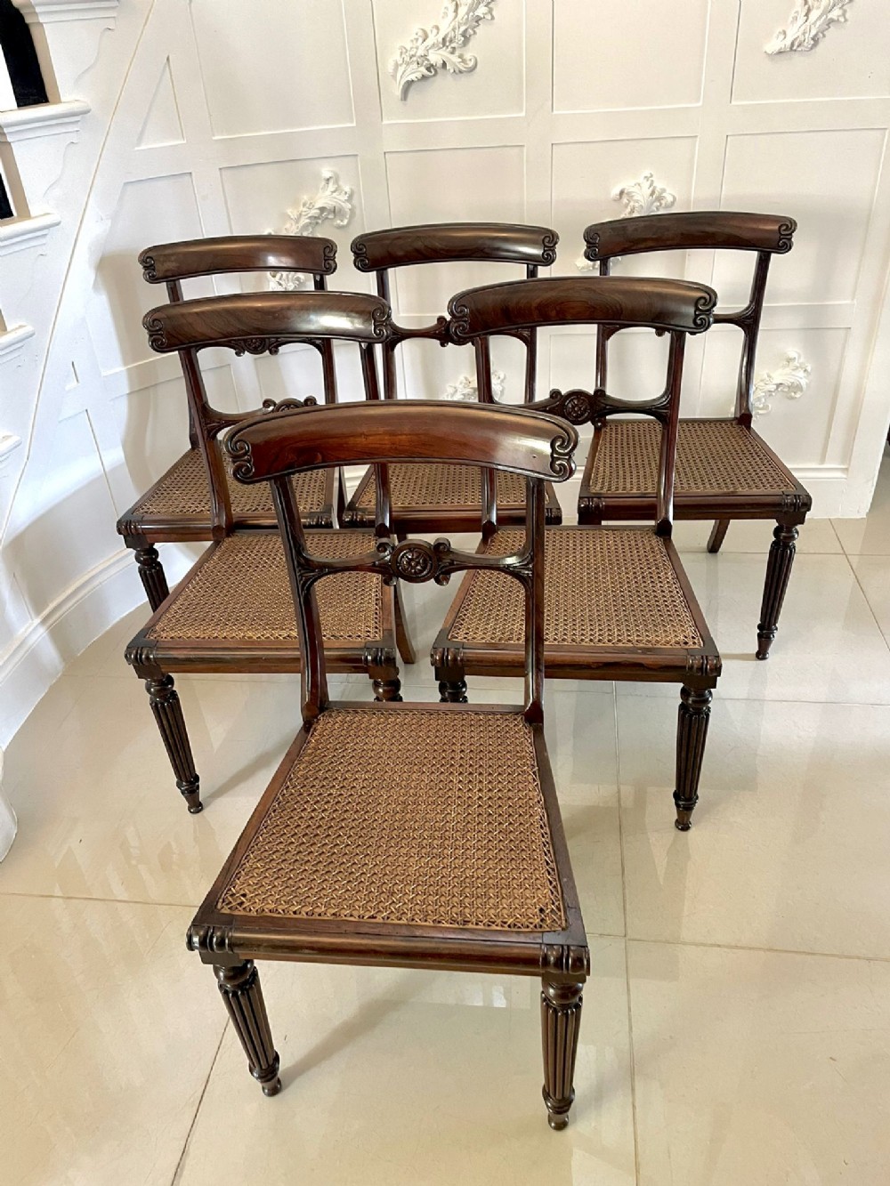 Quality Set of 6 William IV Rosewood Dining Chairs