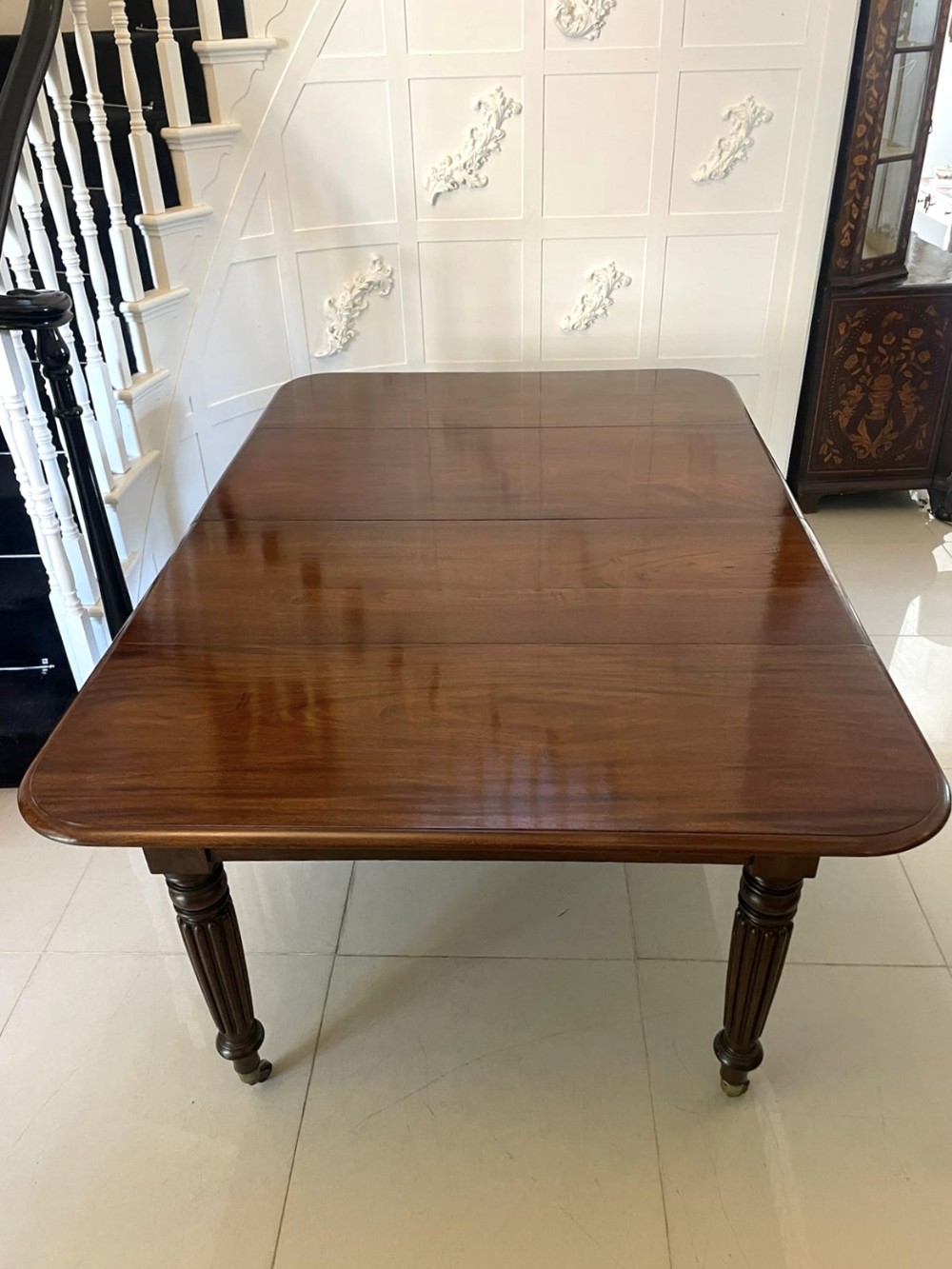 Antique Regency 8 Seater Quality Figured Mahogany Extending Dining Table 