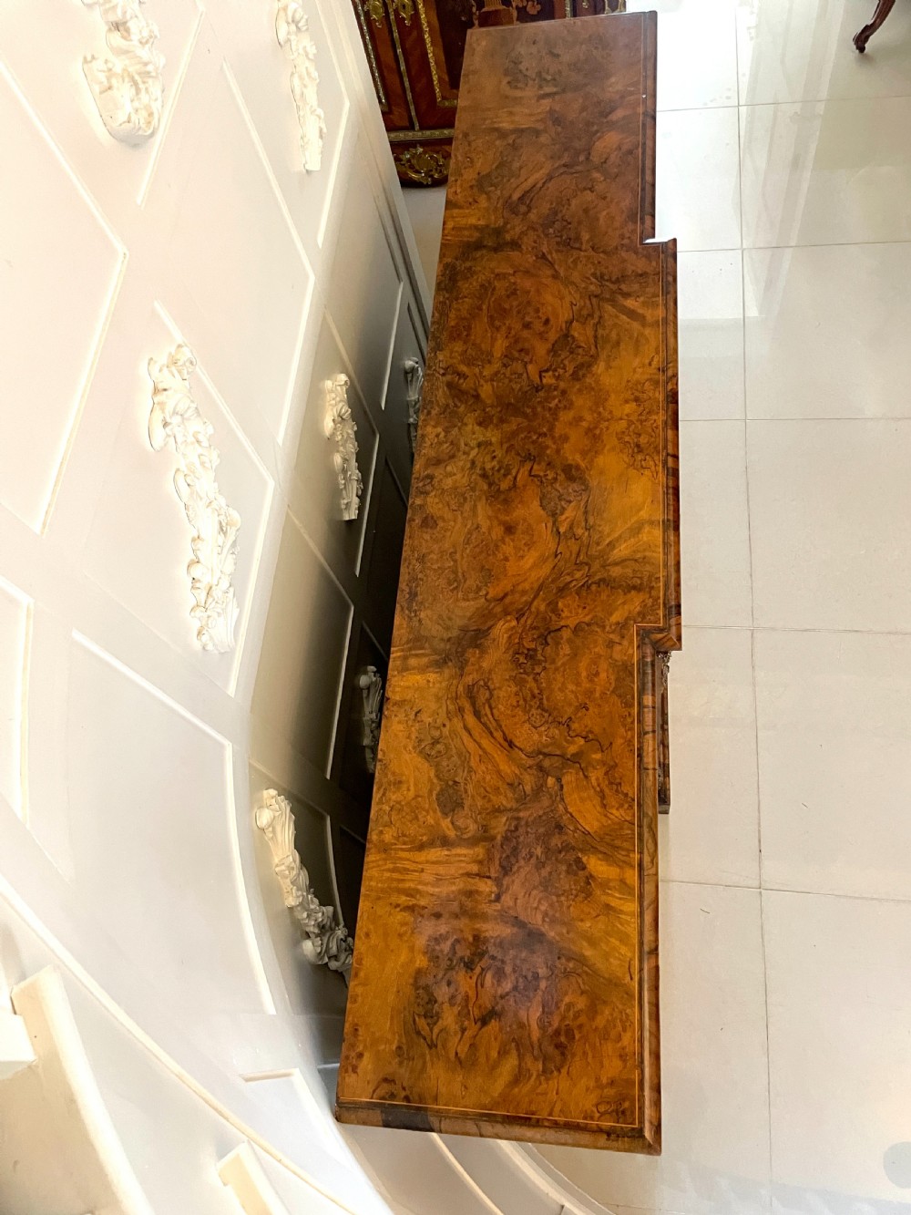 Outstanding Quality Antique Victorian Burr Walnut Marquetry Inlaid Credenza/Sideboard by Edwards and Roberts of London View III