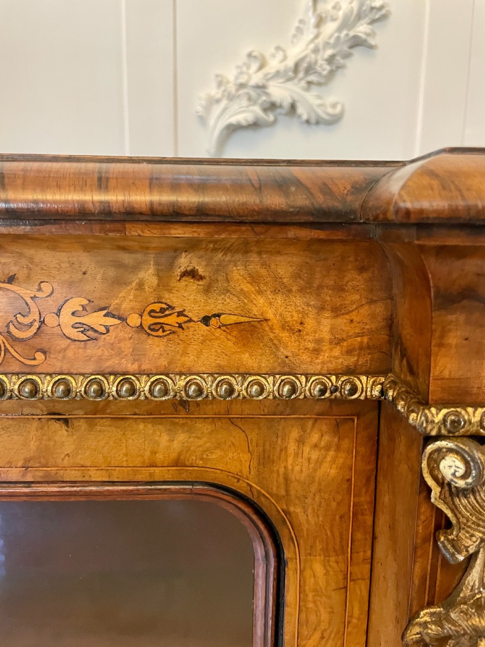 Outstanding Quality Antique Victorian Burr Walnut Marquetry Inlaid Credenza/Sideboard by Edwards and Roberts of London View XIV