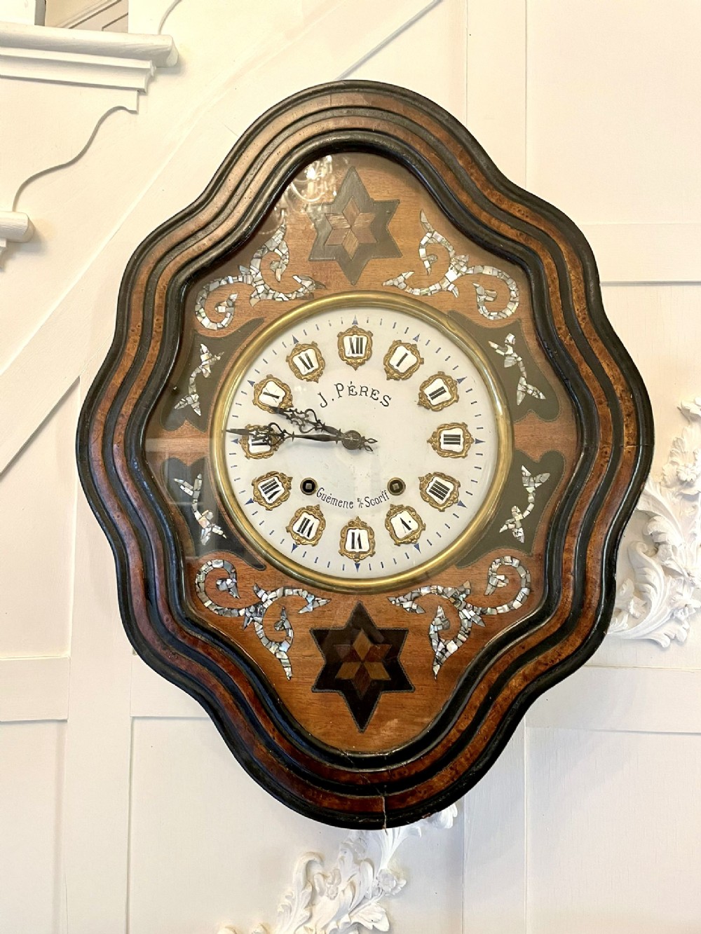 Antique Victorian Quality French Wall Clock Signed J Peres