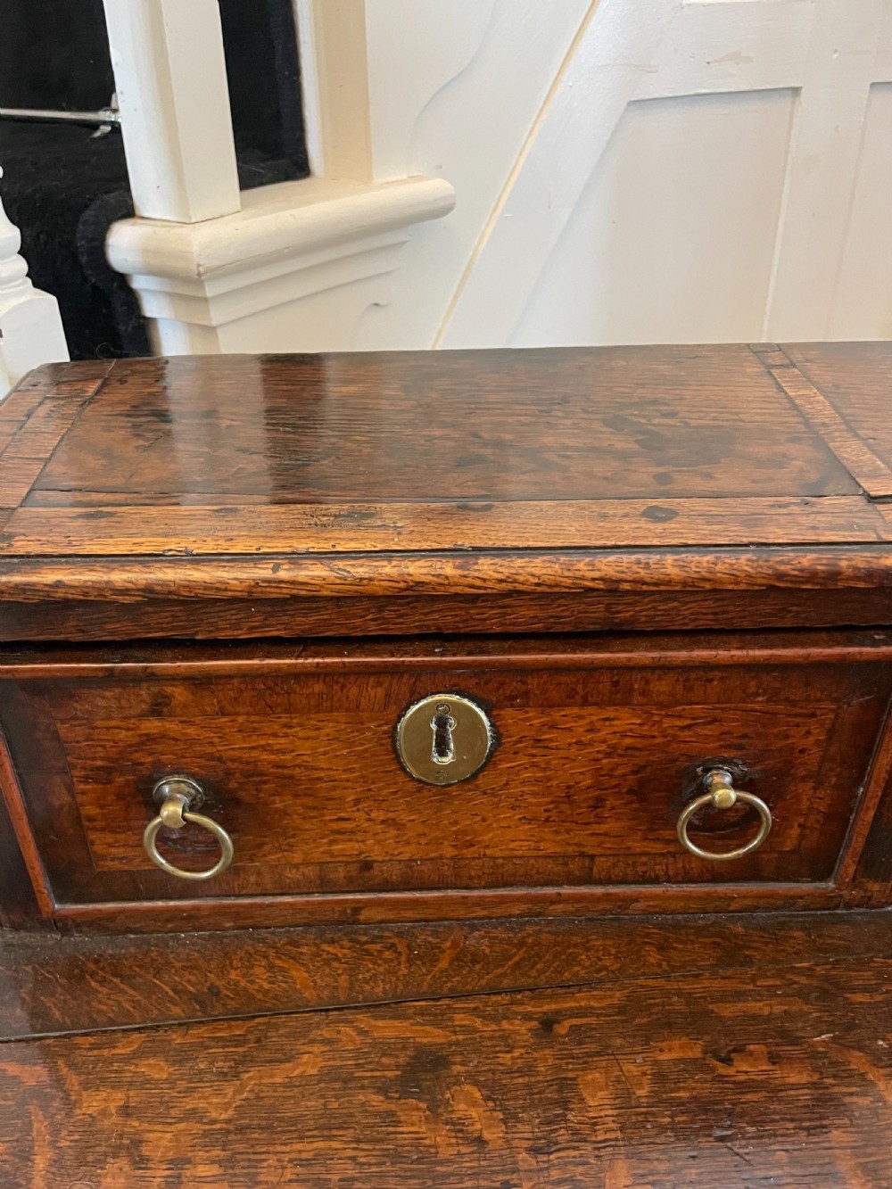Rare Large Early 18th Century Antique Quality Oak Dresser Base View XI