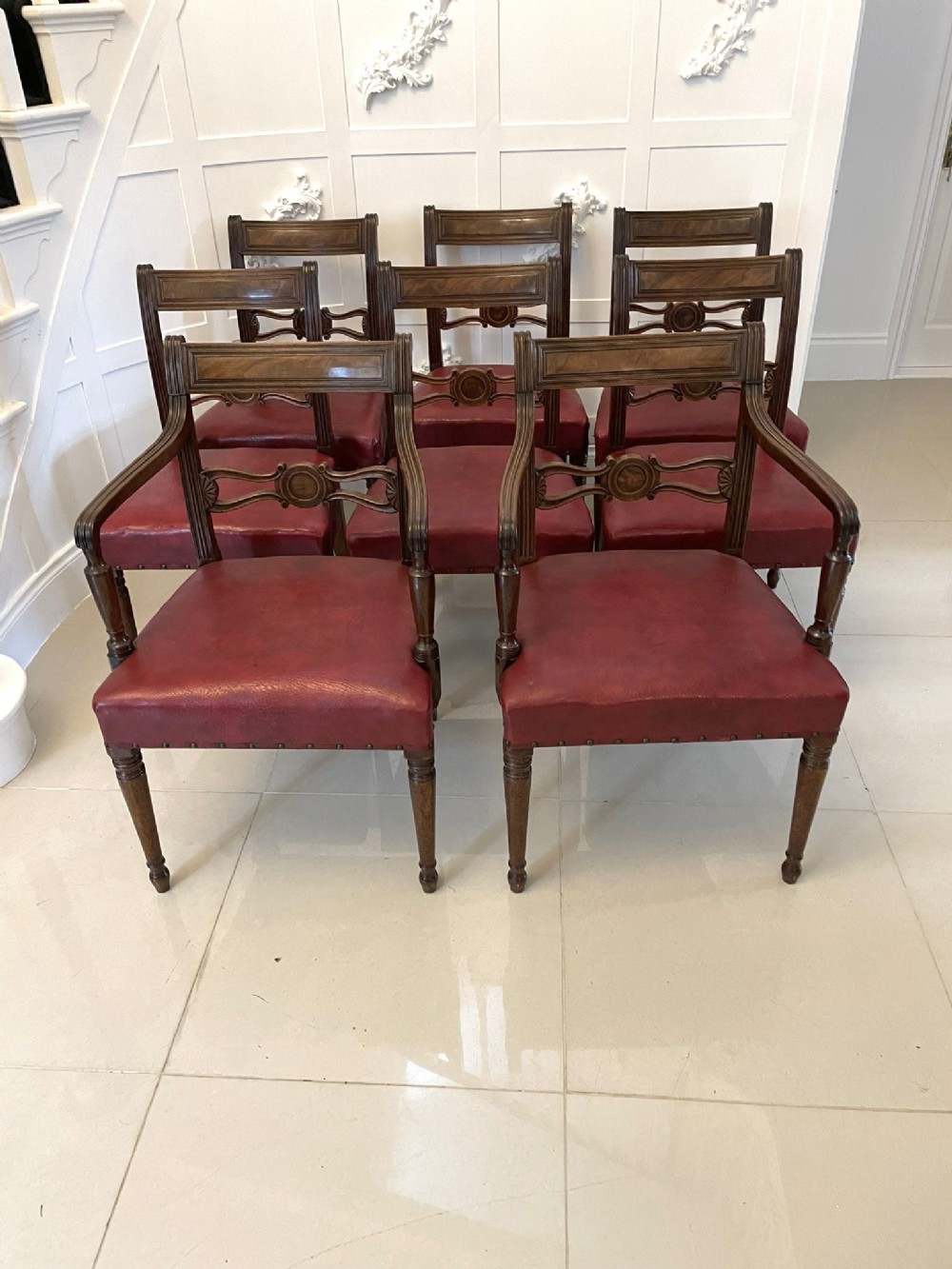 Fine Set of Eight Antique George III Quality Mahogany Dining Chairs