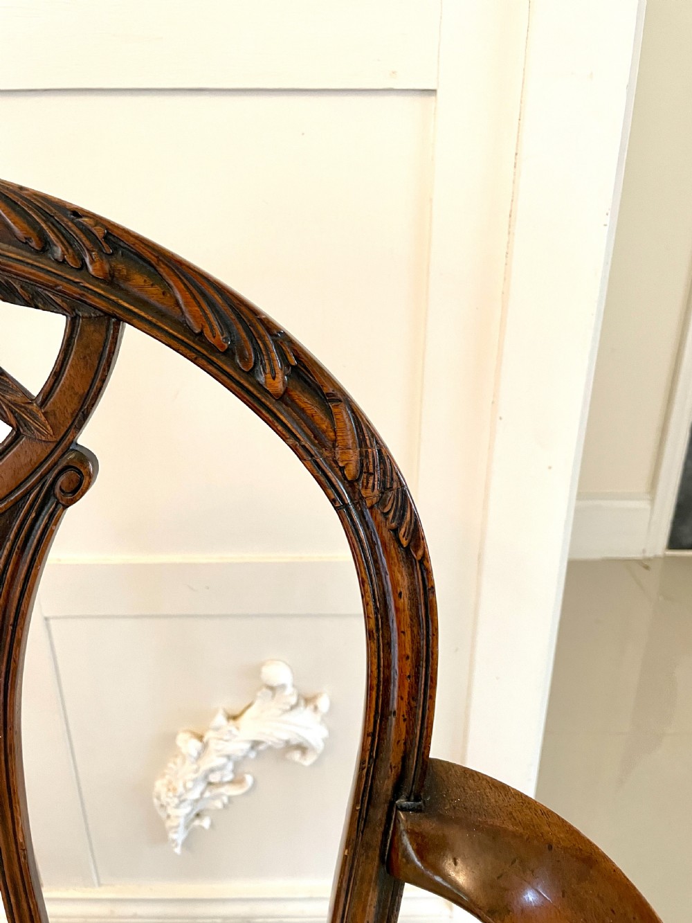 Set of Six Antique 19th Century Quality Carved Mahogany Dining Chairs  View X