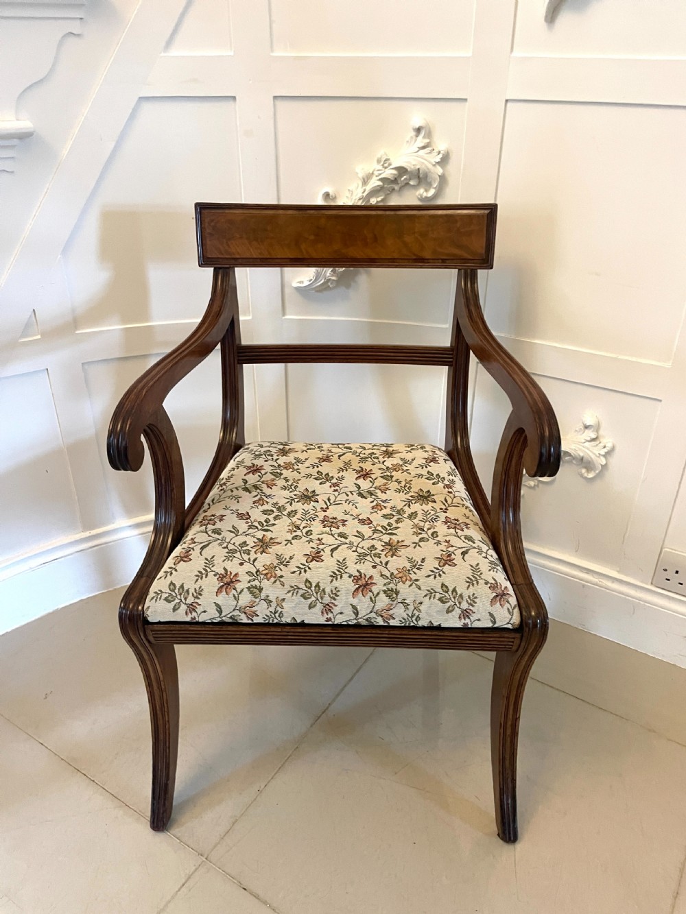 Set of 6 Antique Regency Quality Mahogany Dining Chairs  View IV