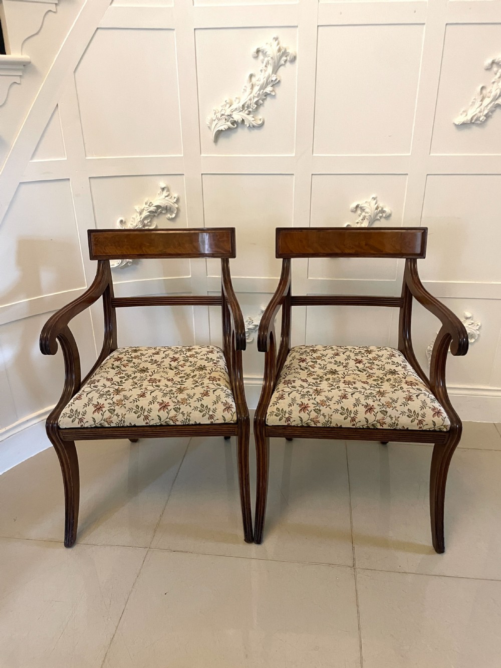 Set of 6 Antique Regency Quality Mahogany Dining Chairs  View IX