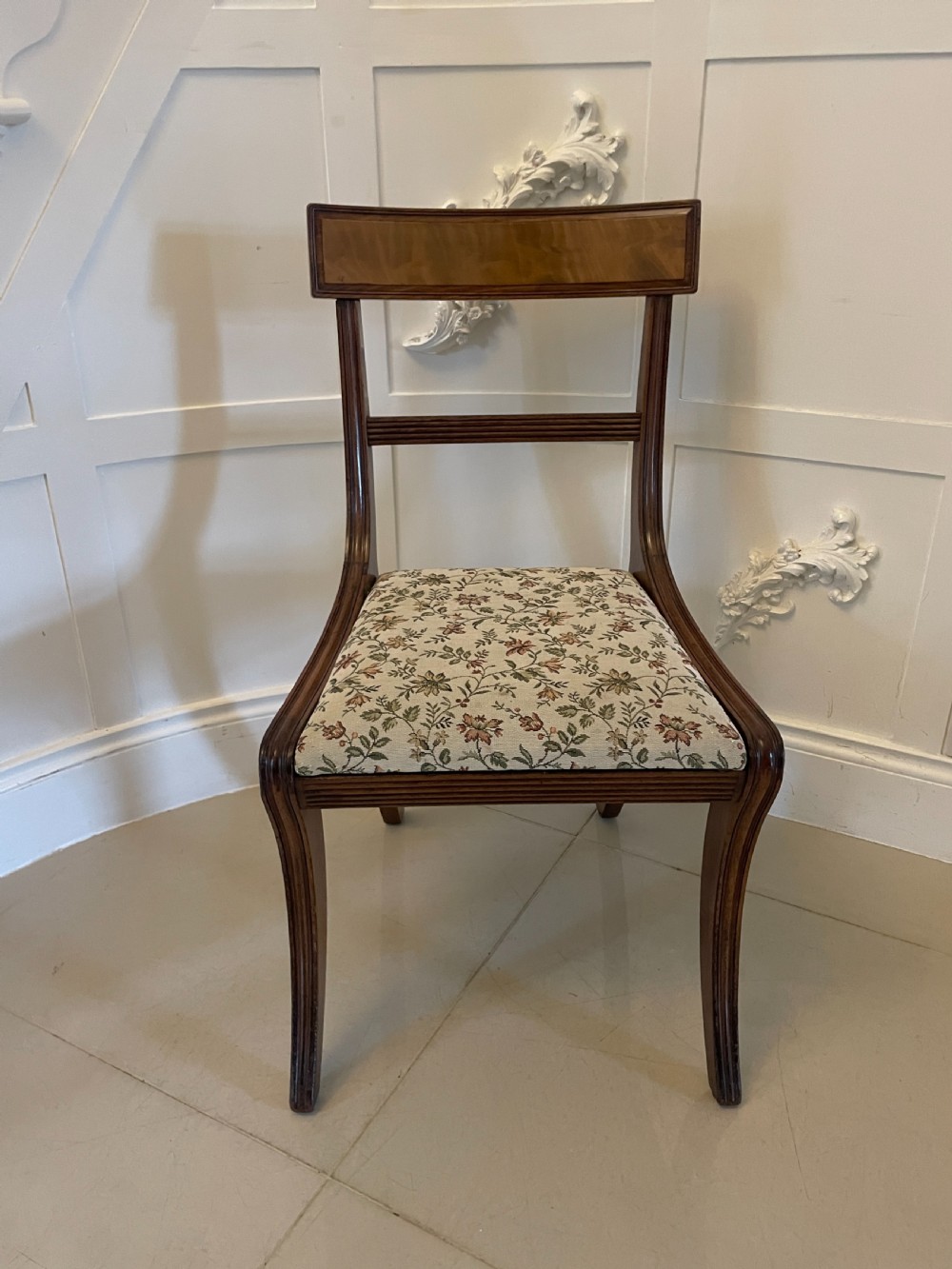 Set of 6 Antique Regency Quality Mahogany Dining Chairs  View XV