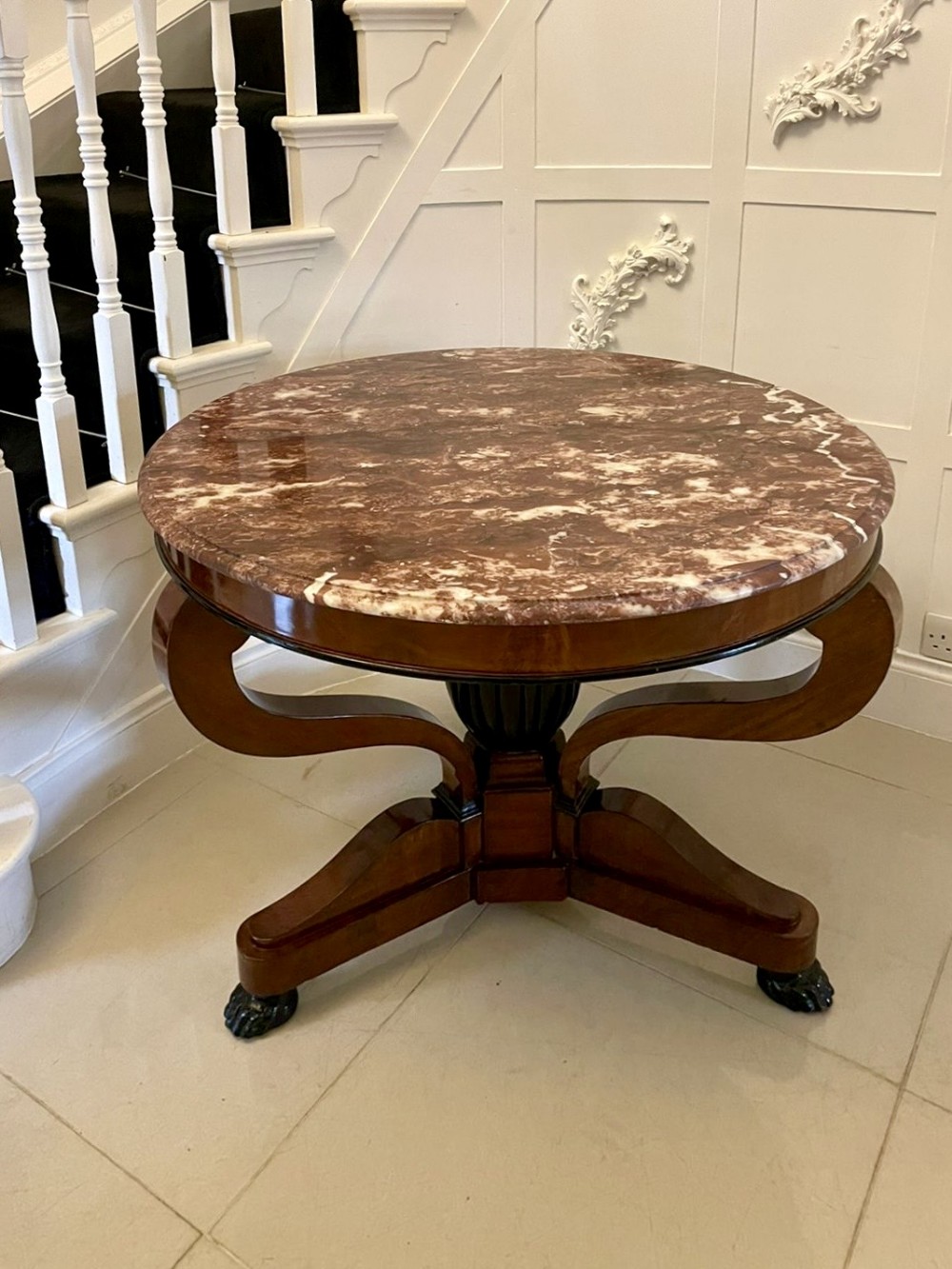 Outstanding Quality Antique French Victorian Marble Top Centre Table 