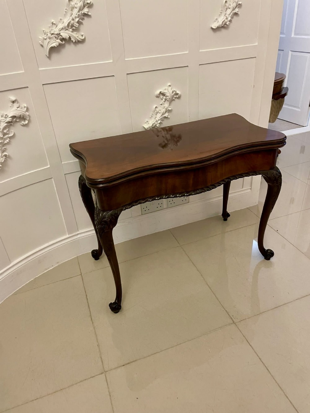 Antique George III Original Hepplewhite Outstanding Quality Carved Mahogany Card Table 