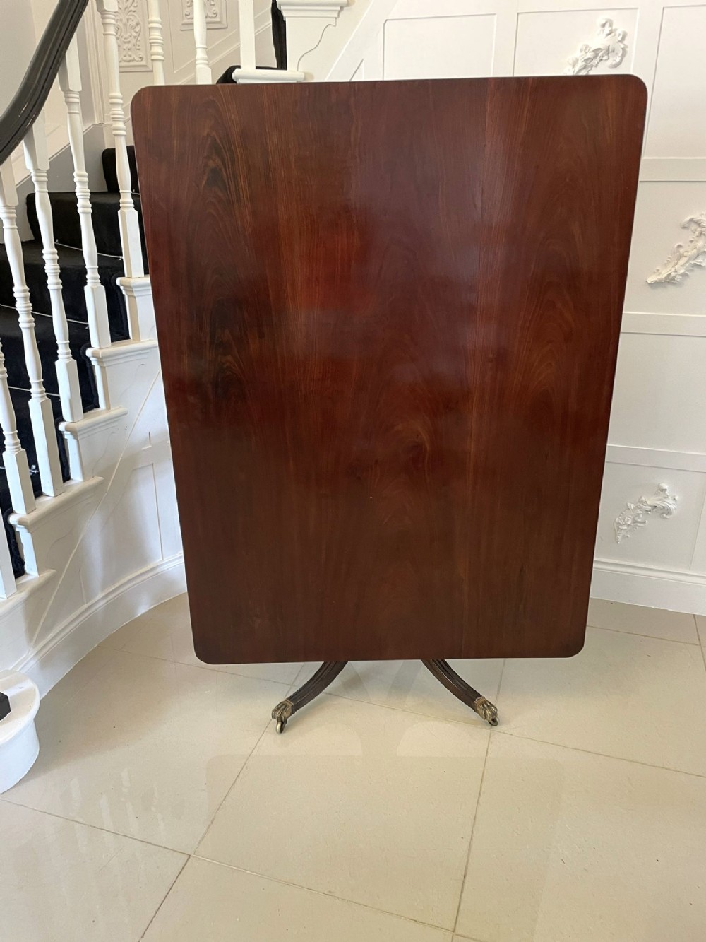 Large Antique Regency  Outstanding Quality Figured Mahogany Dining Table 