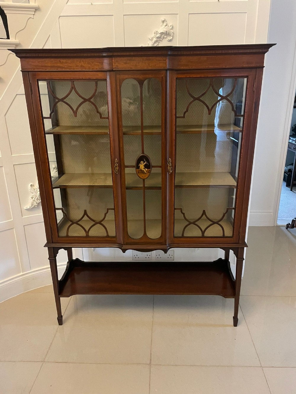 Antique Edwardian Superb Quality Inlaid Mahogany Display Cabinet 