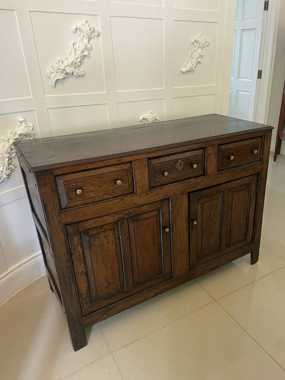 Antique 18th Century Quality Oak Dresser Base