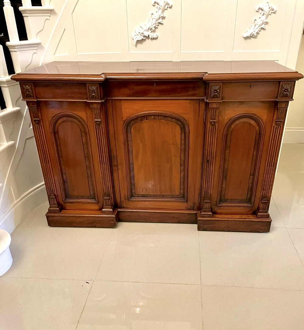 19th Century Antique Victorian Mahogany Breakfront Sideboard 