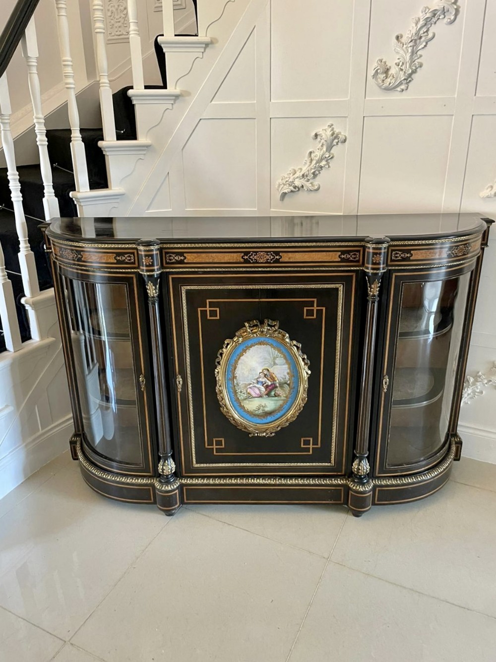 Antique French Ebonized and Amboyna Credenza/Sideboard