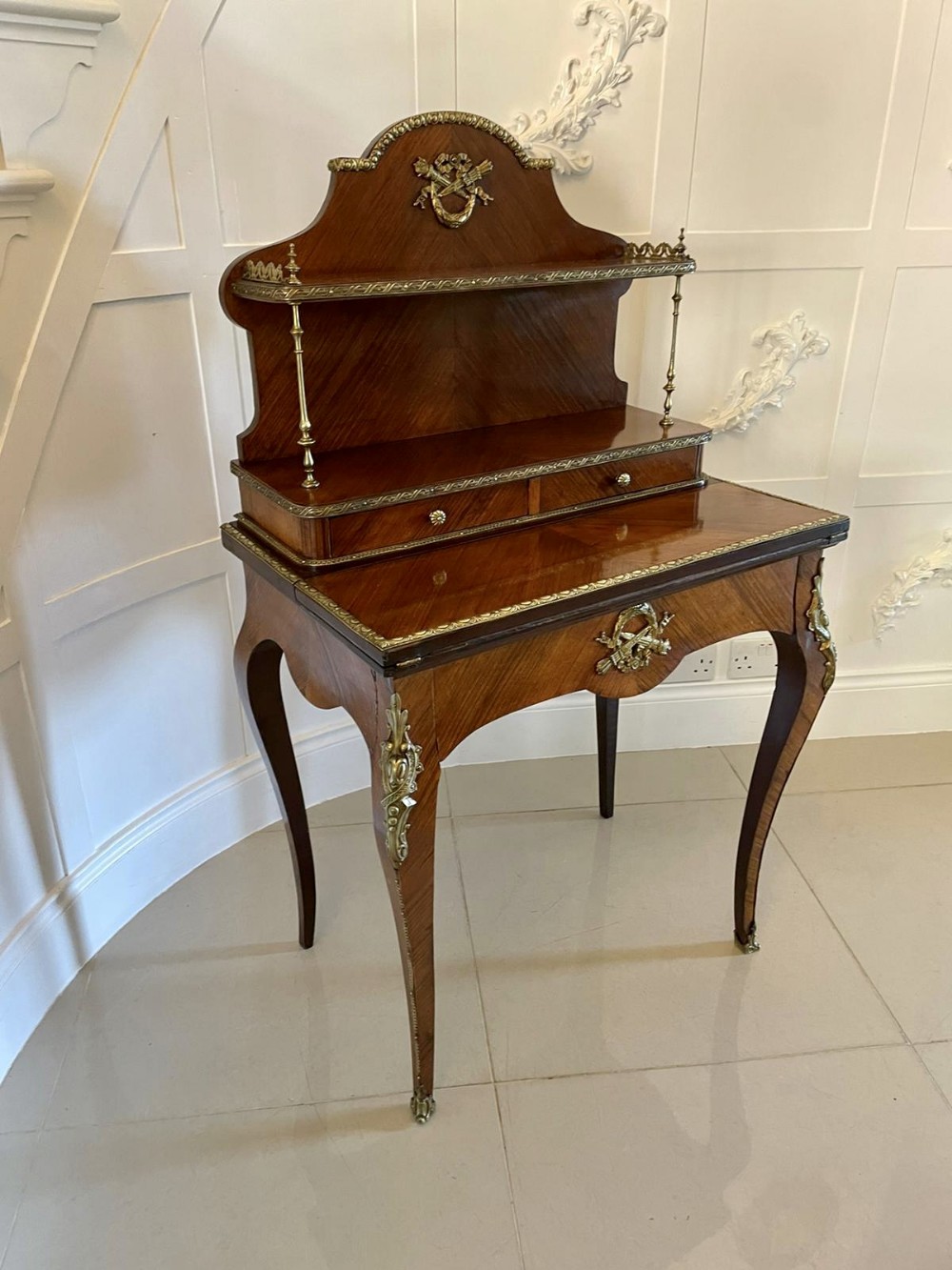 Fine Quality Antique Victorian French Kingwood Bonheur Du Jour 