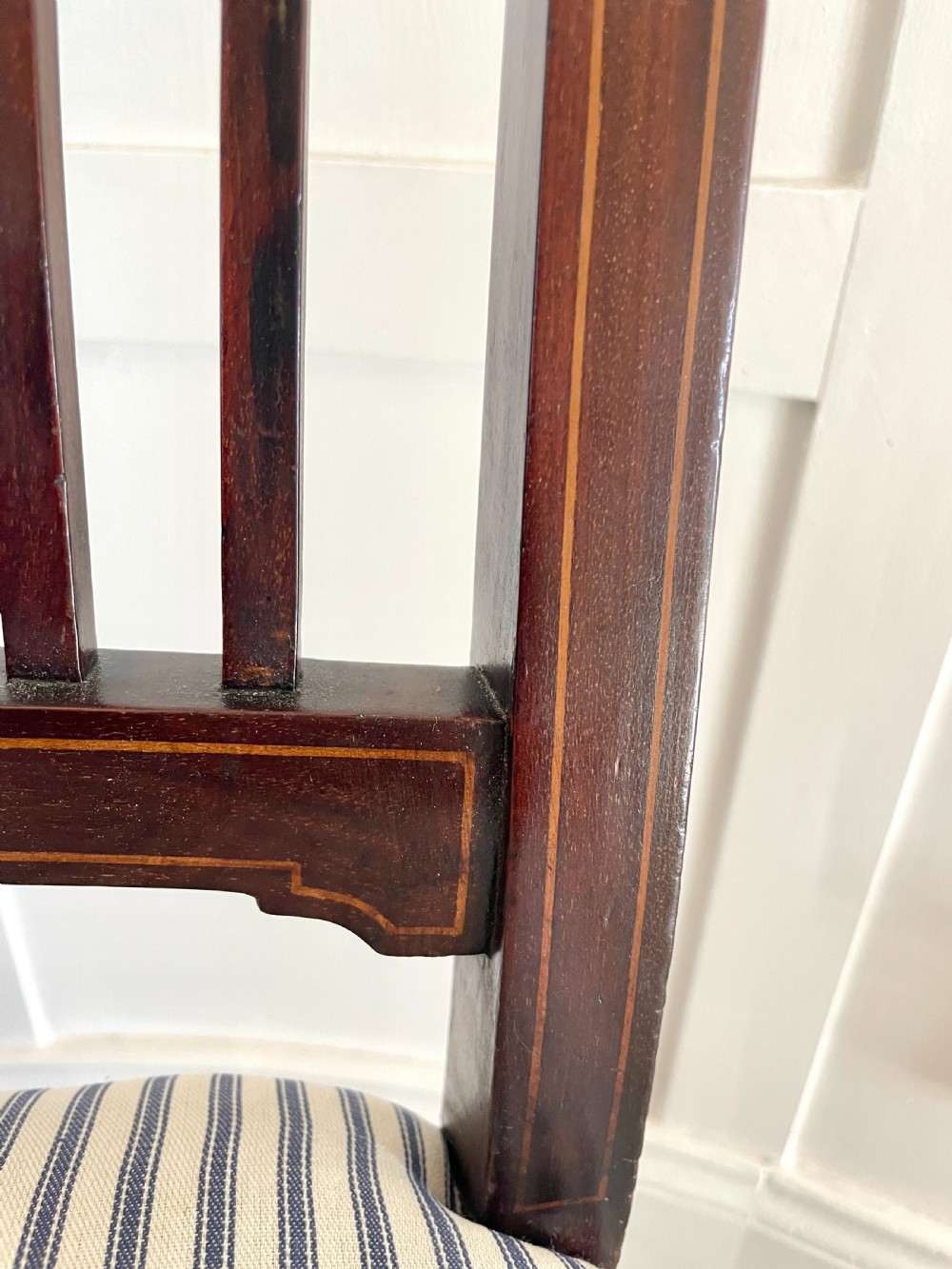 Set of 4 Antique Edwardian Quality Mahogany Inlaid Dining Chairs  View VII