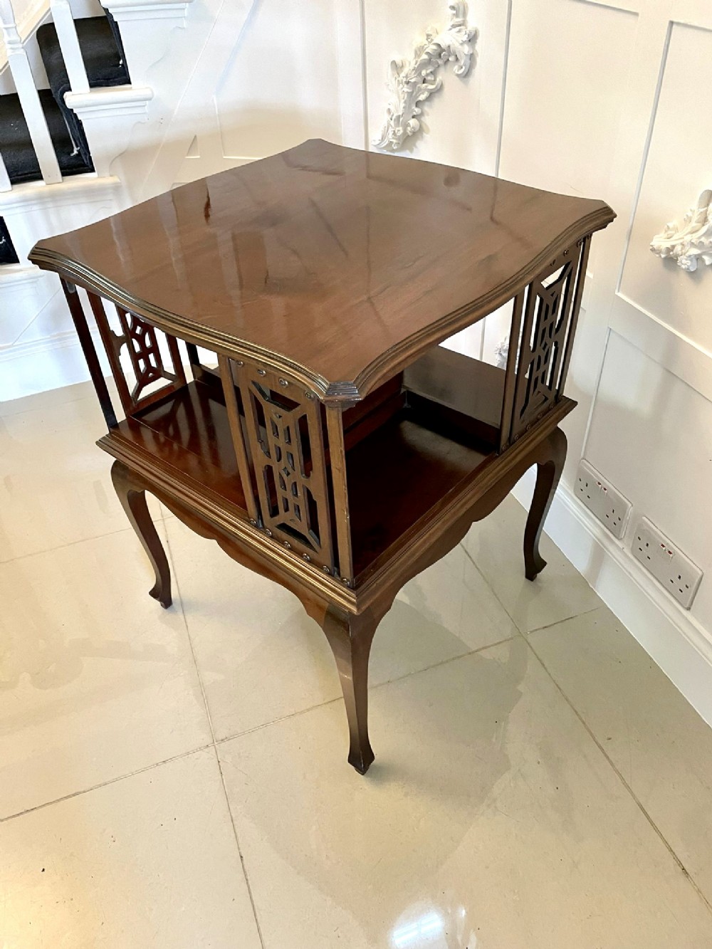 Antique Edwardian Quality Mahogany Revolving Bookcase 