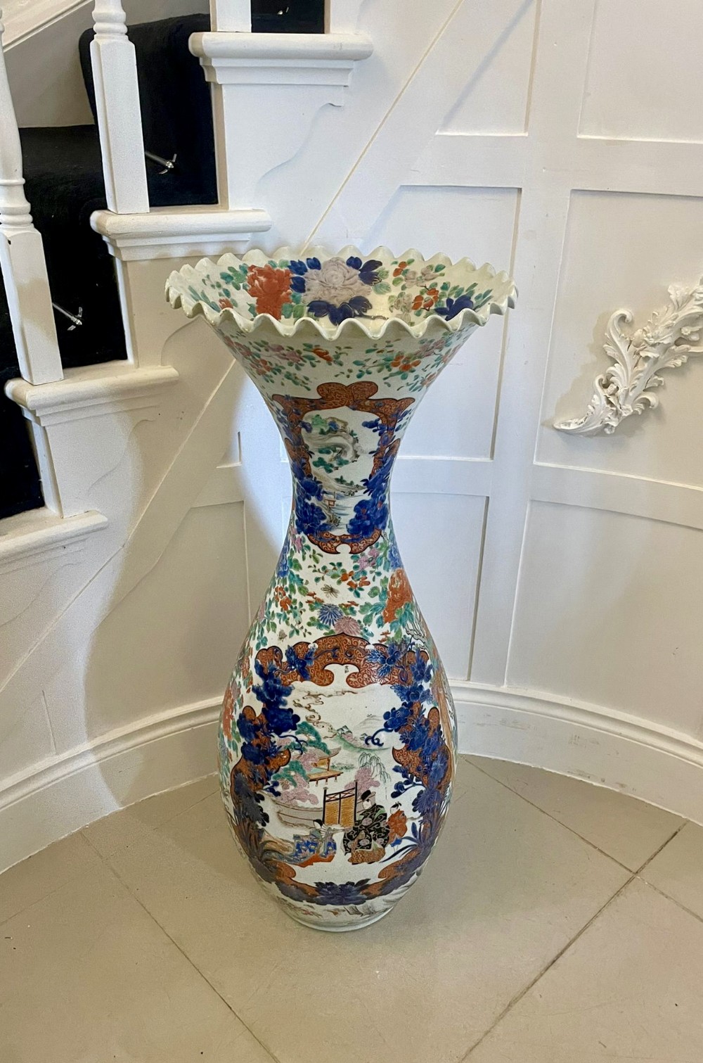 Large Antique 19th Century Quality Japanese Imari Floor Standing Vase 