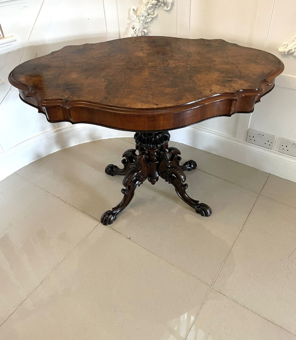 Antique Victorian Quality Burr Walnut Centre Table 