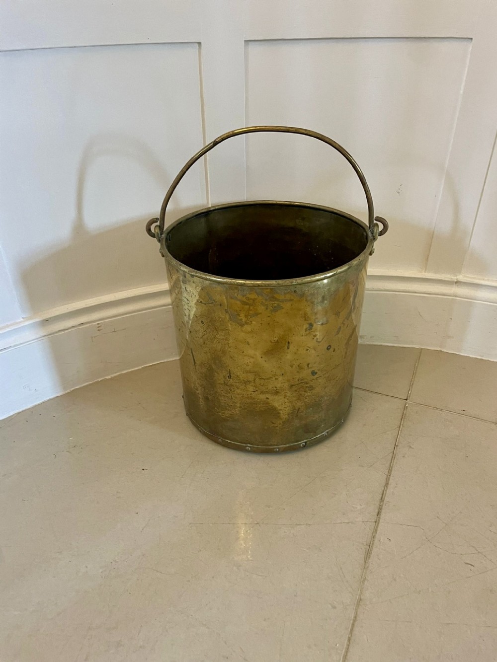 Antique Victorian Quality Brass Coal Bucket
