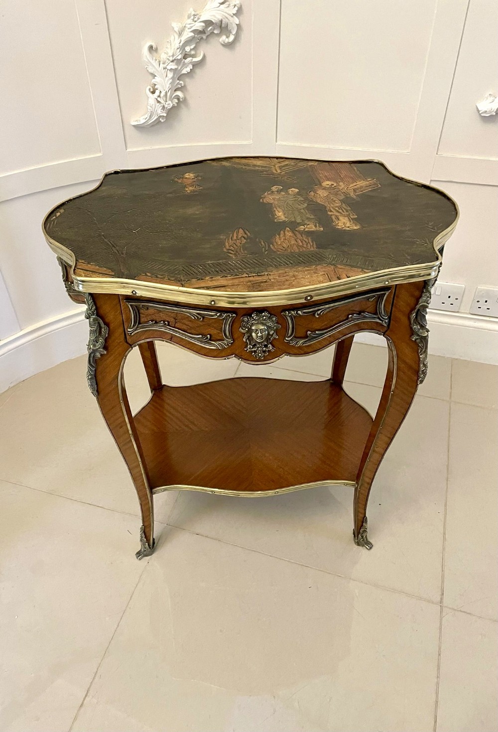 Outstanding Quality Antique Victorian French Kingwood and Ormolu Mounted Freestanding  Centre Table