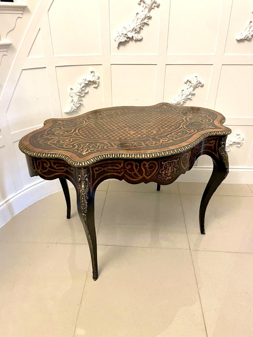 Outstanding Quality Antique Victorian French Freestanding Marquetry and Parquetry Centre Table 