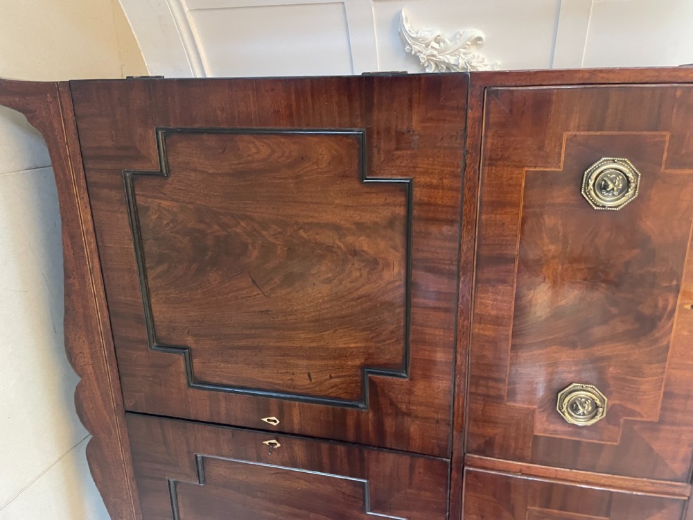 Unusual Antique George III Quality Figured Mahogany Double Secretaire Desk View XX