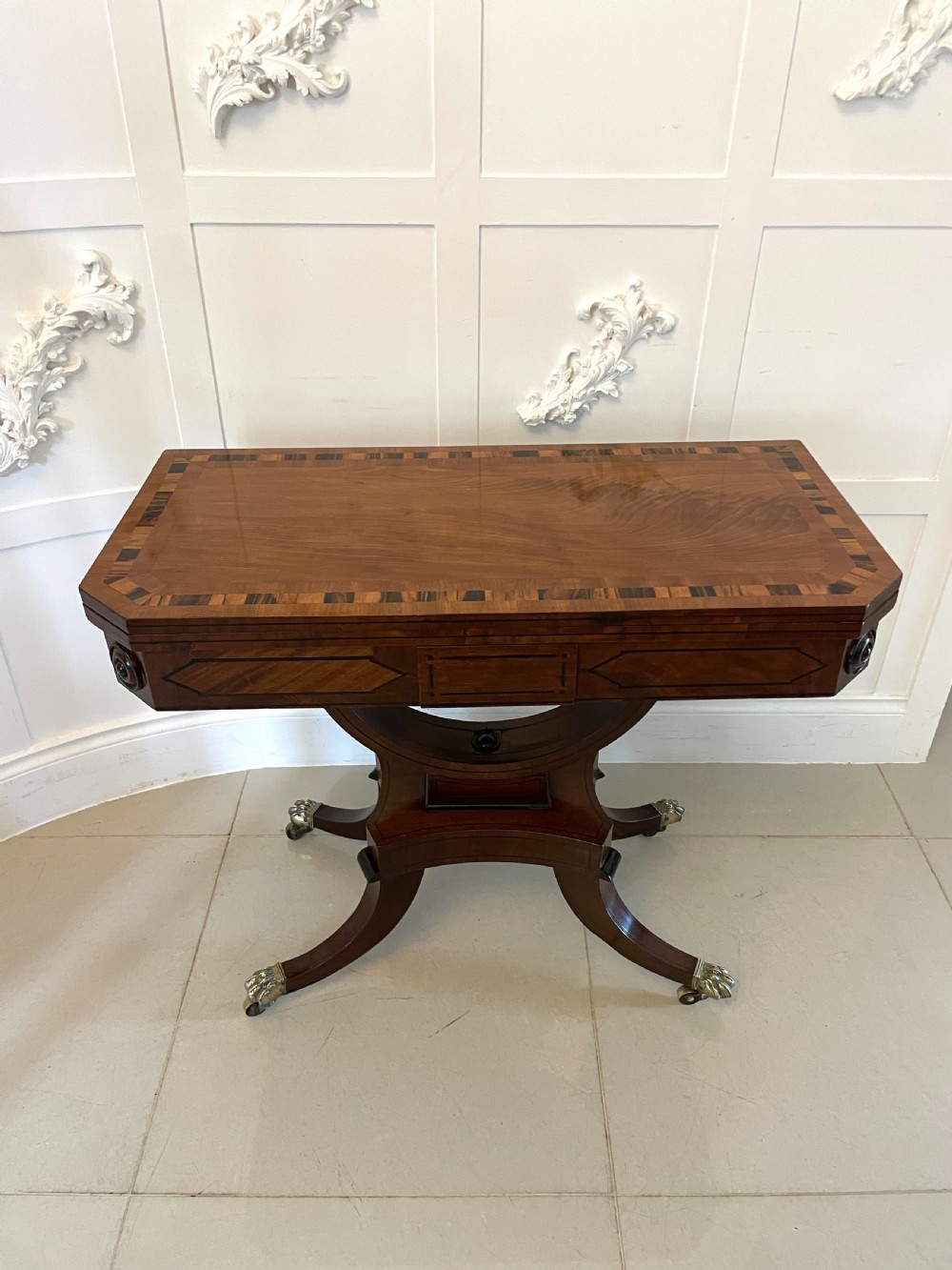 Outstanding Quality Antique Regency Mahogany Card/Console Table 