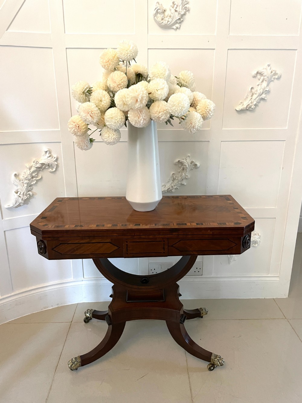 Outstanding Quality Antique Regency Mahogany Card/Console Table  View II